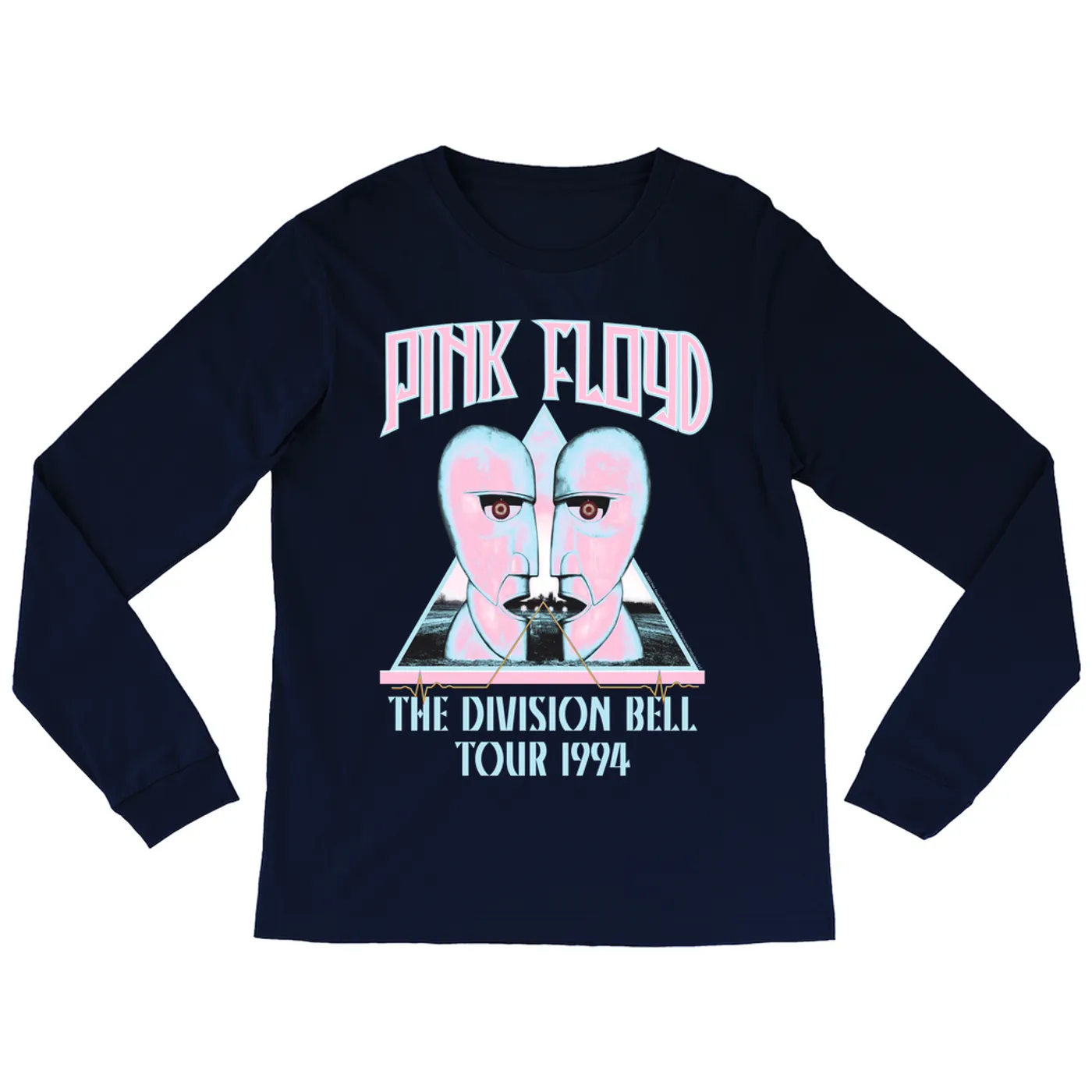 Pink Floyd Long Sleeve Shirt | Colorful Division Bell 1994 Tour Design Pink Floyd Shirt (Merchbar Exclusive)
