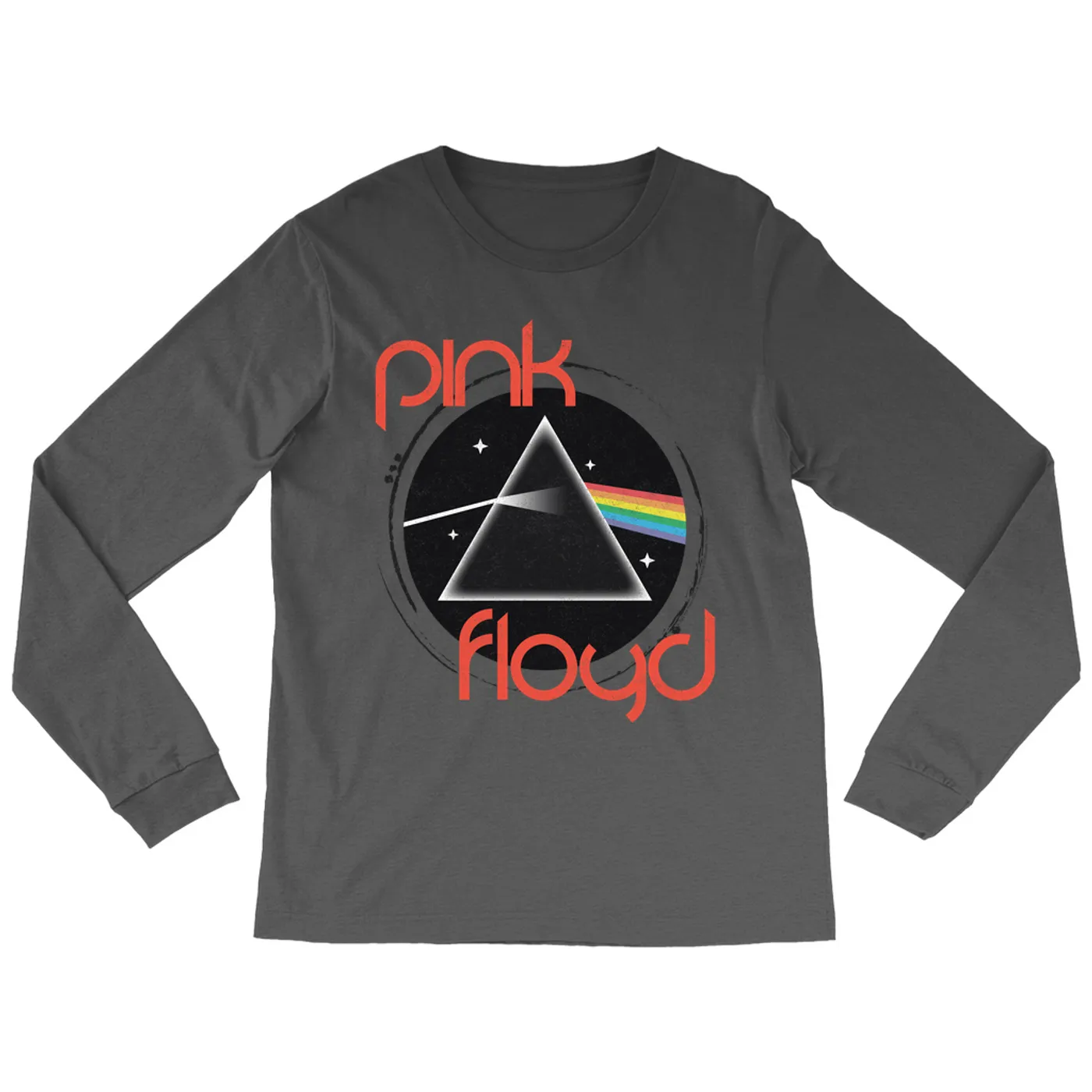 Pink Floyd Long Sleeve Shirt | Modern Retro Dark Side Of The Moon Distressed Pink Floyd Shirt