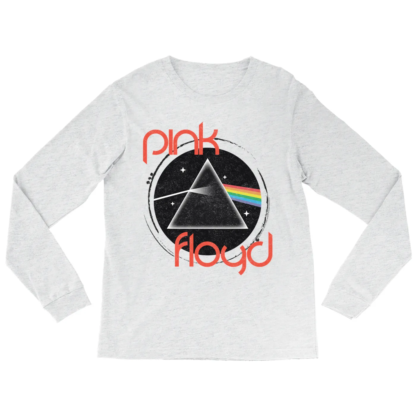 Pink Floyd Long Sleeve Shirt | Modern Retro Dark Side Of The Moon Distressed Pink Floyd Shirt