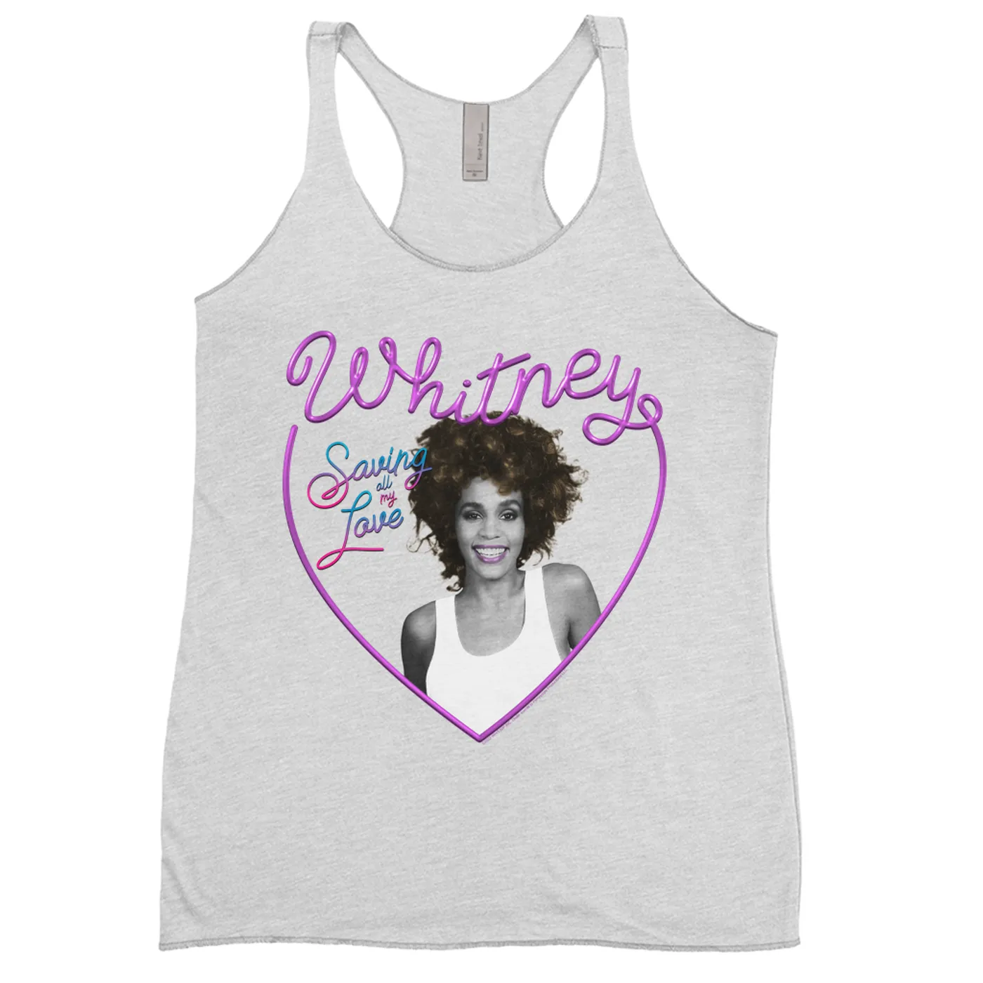 Whitney Houston Ladies' Tank Top | Saving All My Love Heart (Merchbar Exclusive) Whitney Houston Shirt