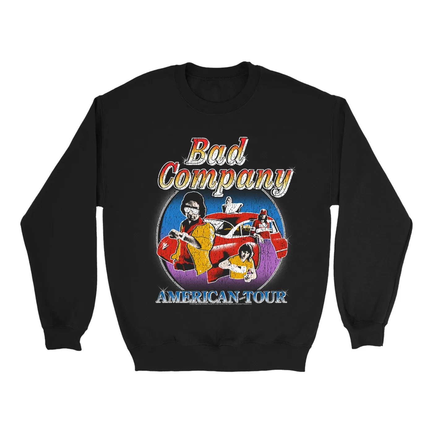 Bad Company Sweatshirt | Crazy Circles American Tour Distressed Bad Company Sweatshirt