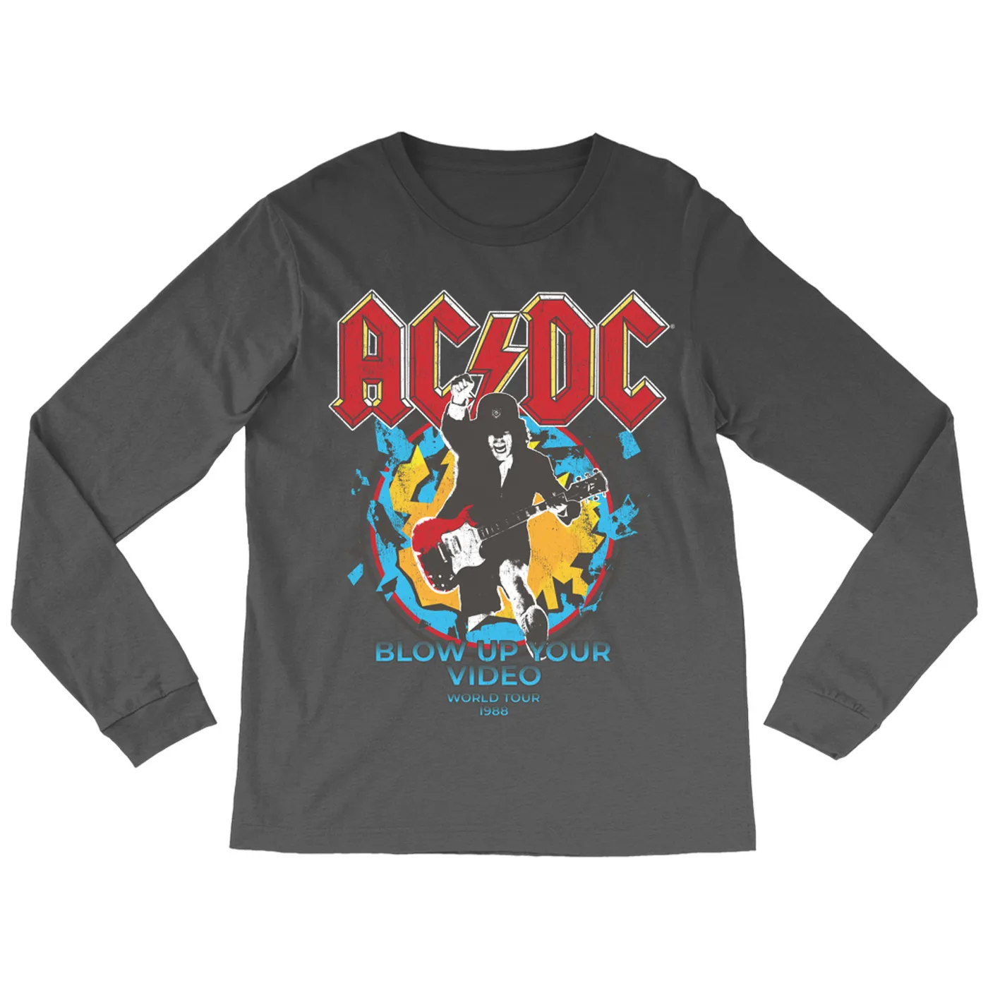 AC/DC Long Sleeve Shirt | Blow Up Your Video World Tour 1988 Distressed (Merchbar Exclusive) ACDC Shirt