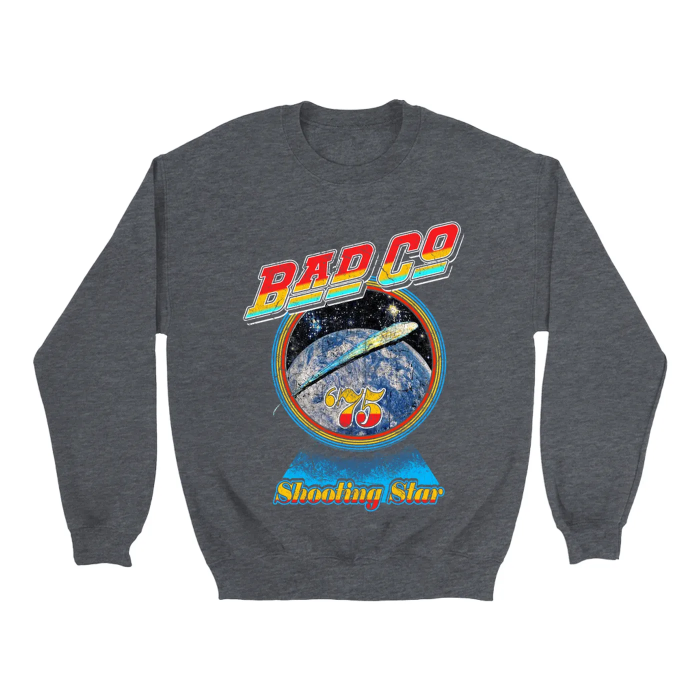 Bad Company Sweatshirt | 75 Shooting Star Orbit Distressed Bad Company Sweatshirt