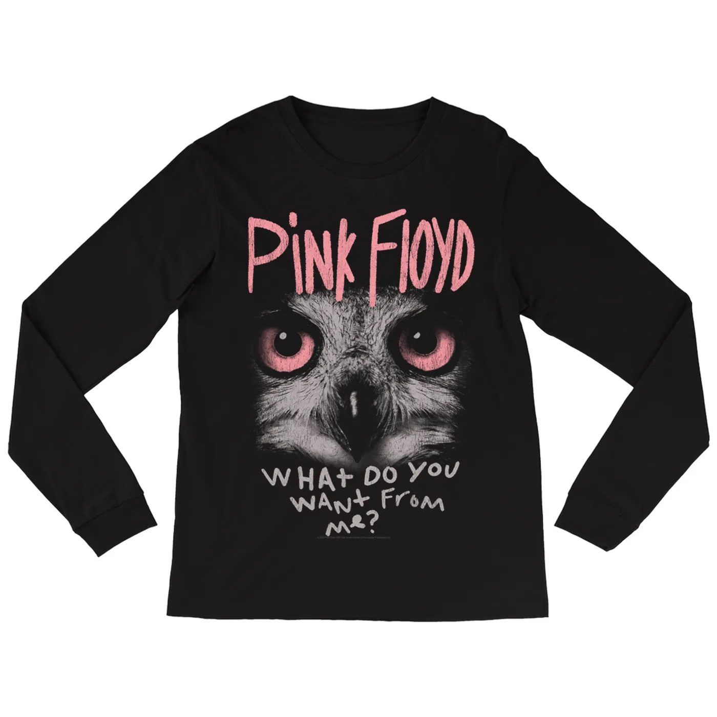 Pink Floyd Long Sleeve Shirt | What Do You Want From Me Design Distressed Pink Floyd Shirt (Merchbar Exclusive)