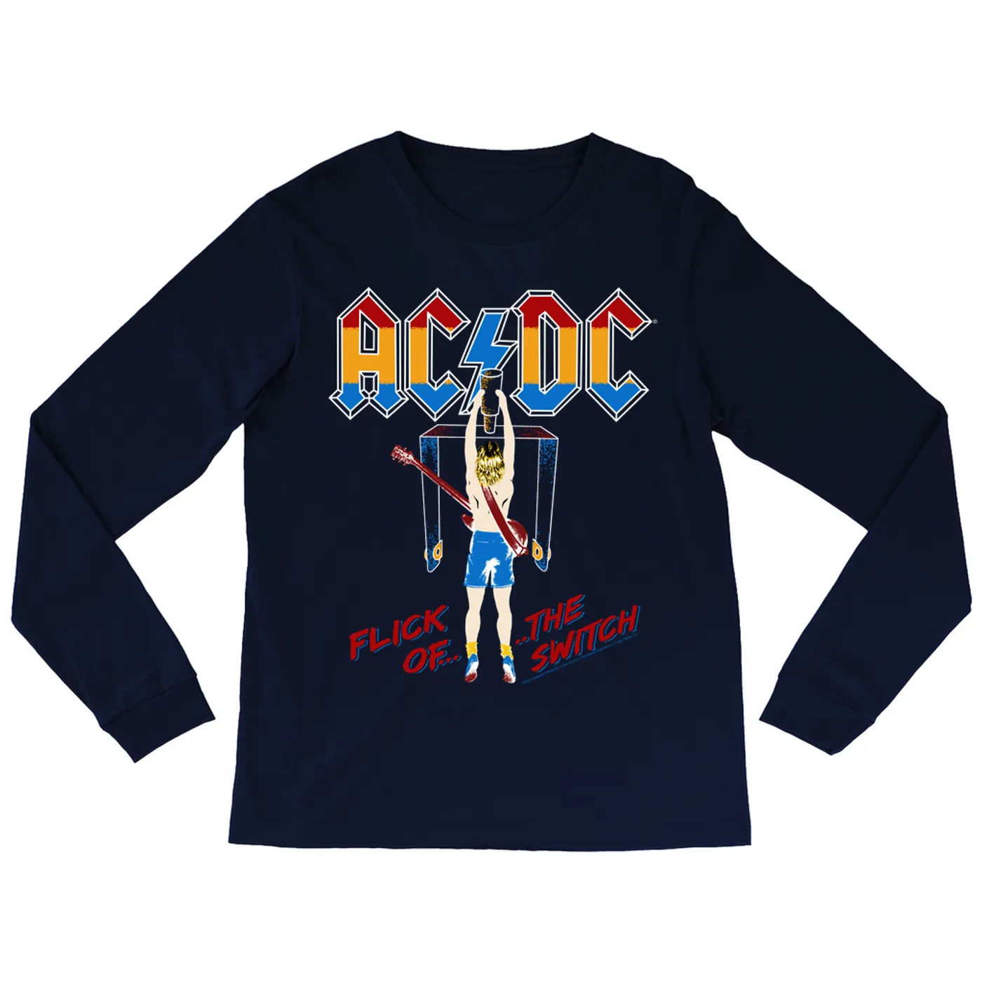 AC/DC Long Sleeve Shirt | Colorful Flick Of The Switch ACDC Shirt (Merchbar Exclusive)
