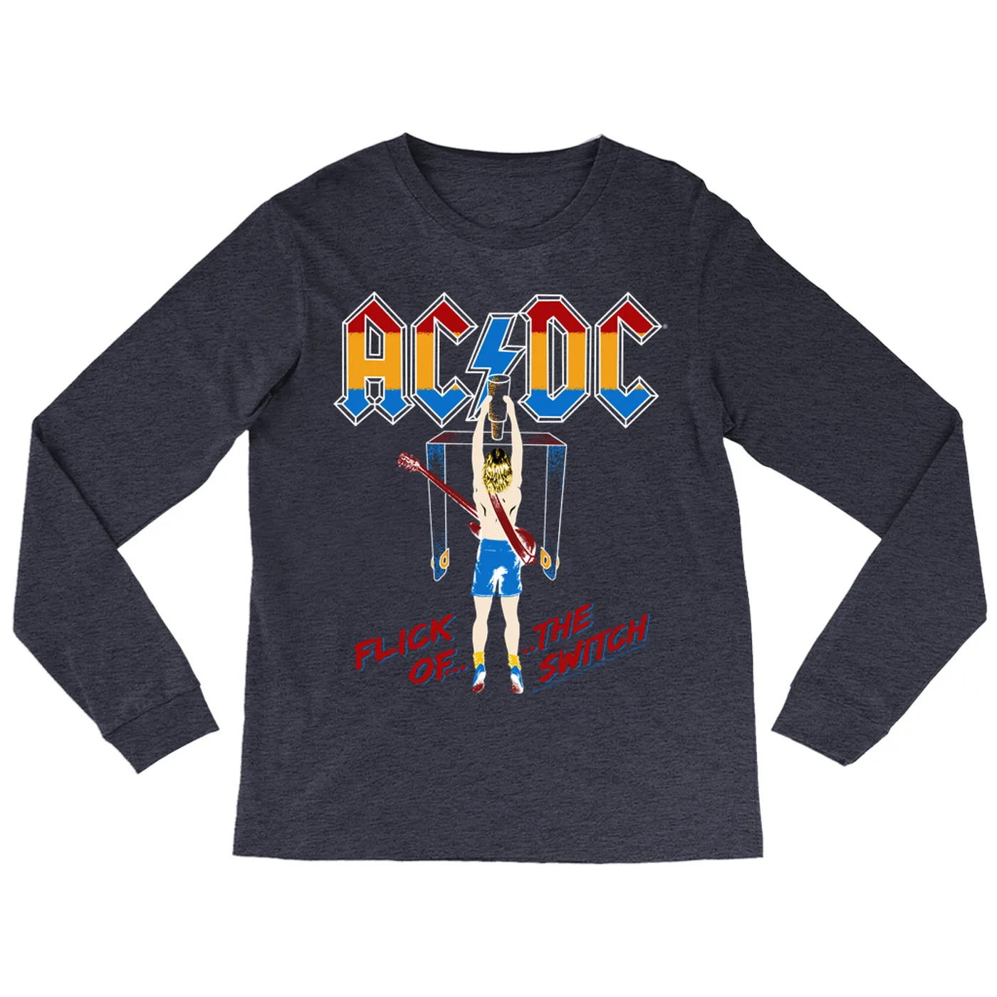 AC/DC Long Sleeve Shirt | Colorful Flick Of The Switch ACDC Shirt (Merchbar Exclusive)