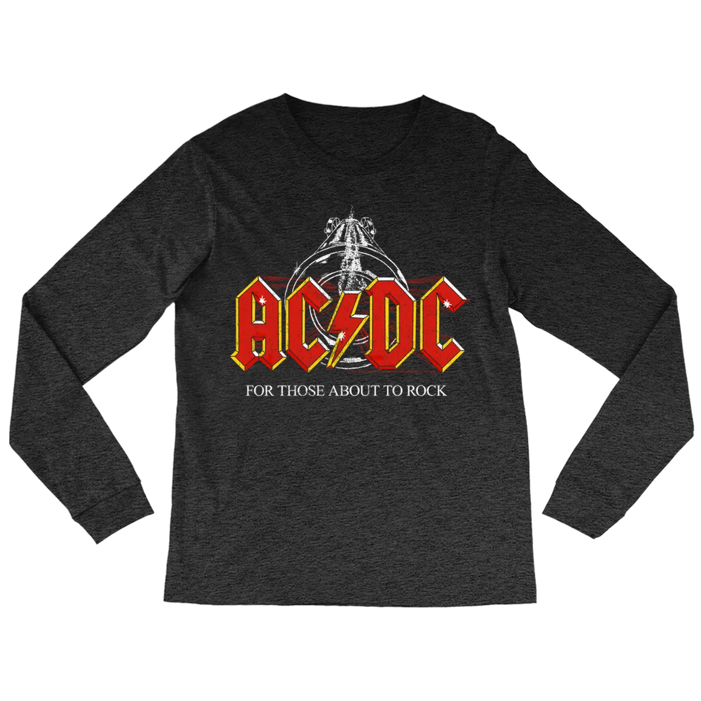 AC/DC Long Sleeve Shirt | For Those About To Rock Cannon Shot Distressed ACDC Shirt