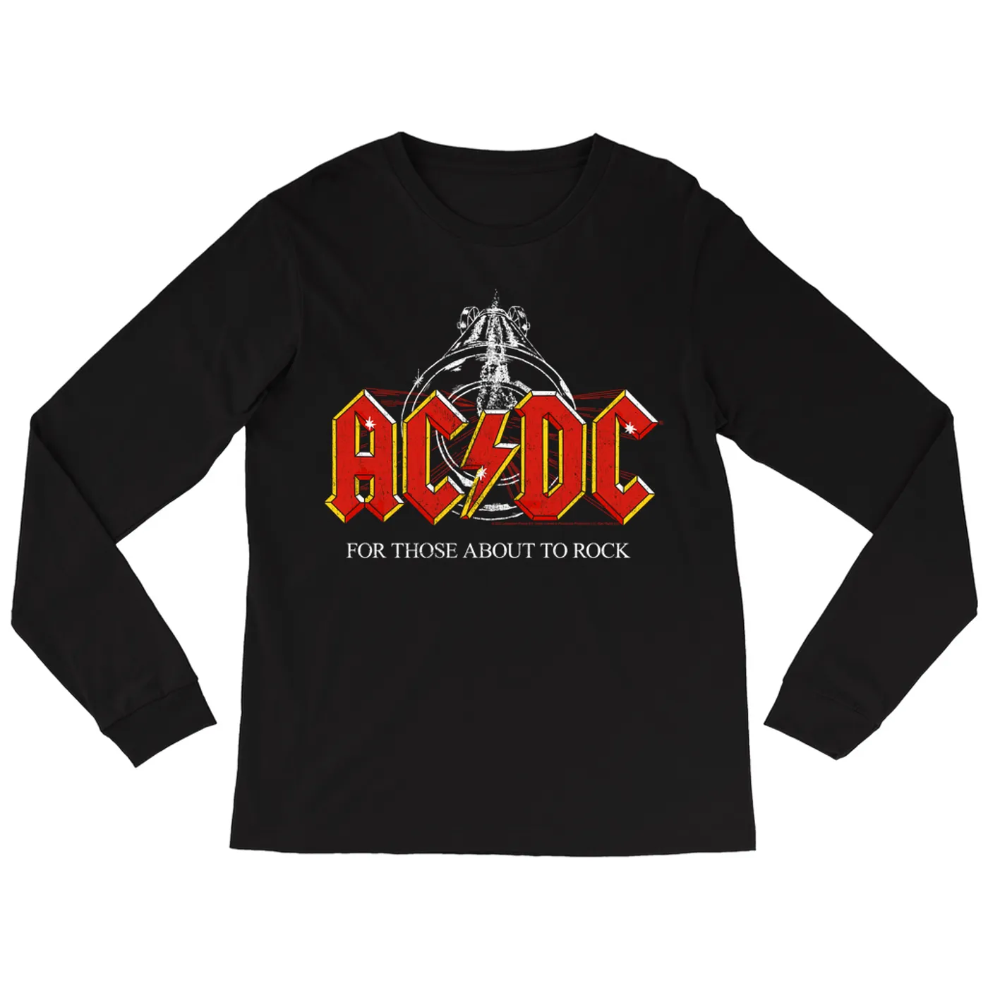 AC/DC Long Sleeve Shirt | For Those About To Rock Cannon Shot Distressed ACDC Shirt