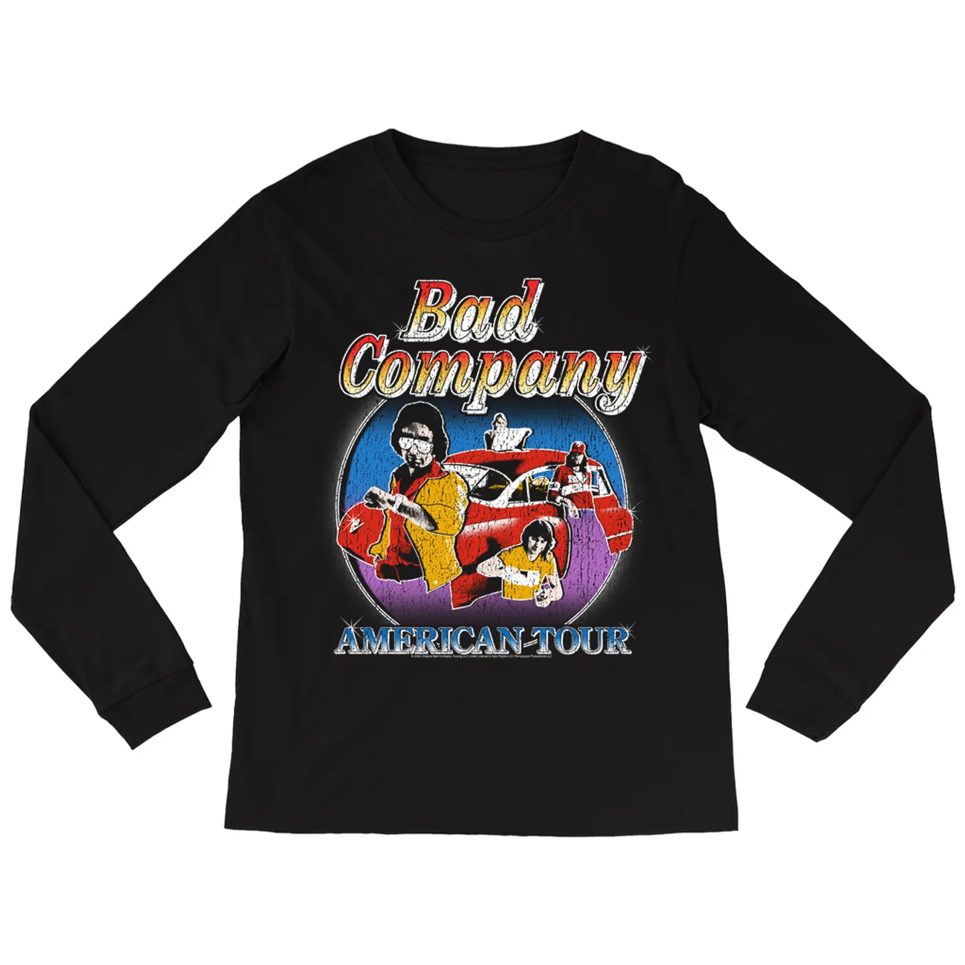 Bad Company Long Sleeve Shirt | Crazy Circles American Tour Distressed Bad Company Shirt