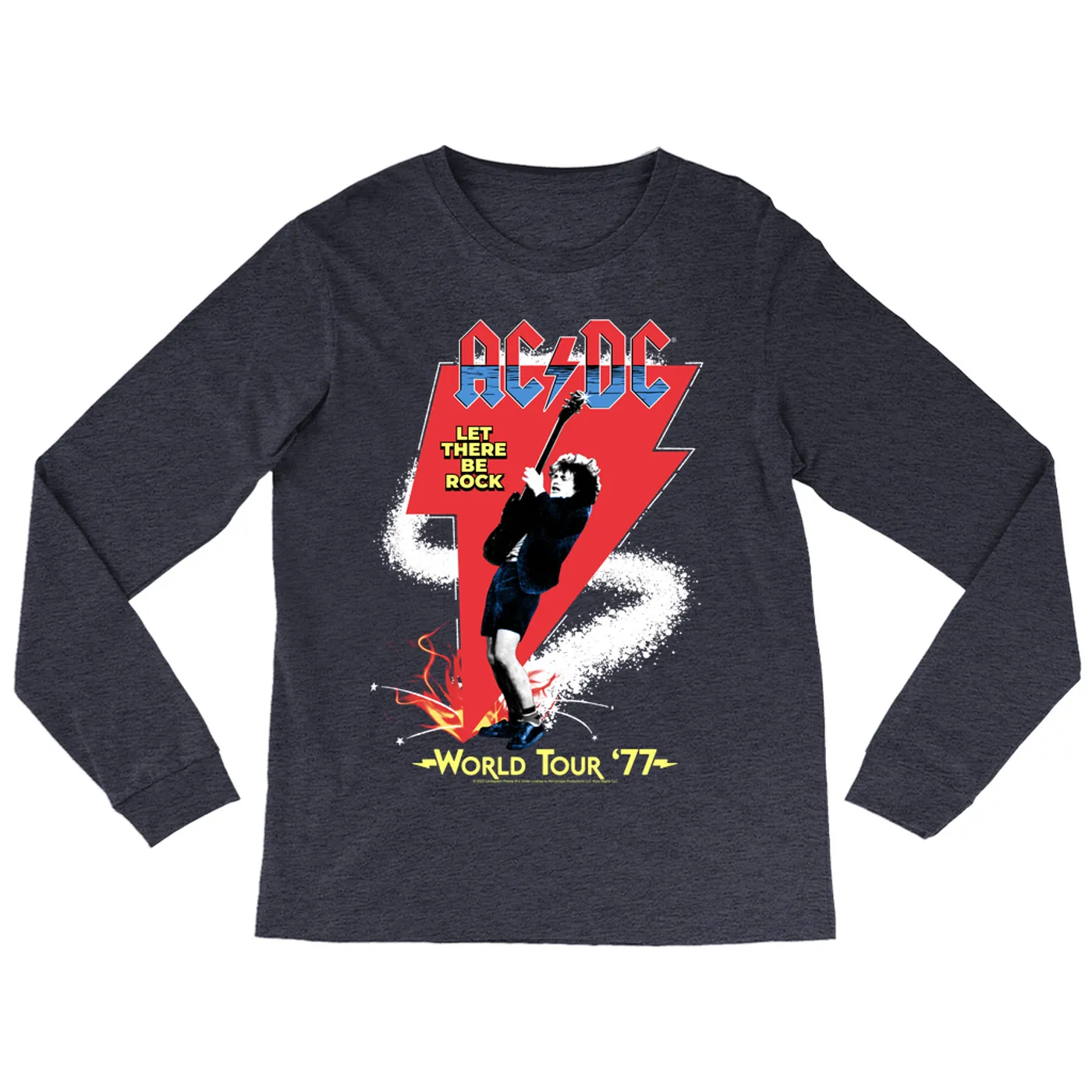 AC/DC Long Sleeve Shirt | Let There Be Rock World Tour 1977 ACDC Shirt (Merchbar Exclusive)