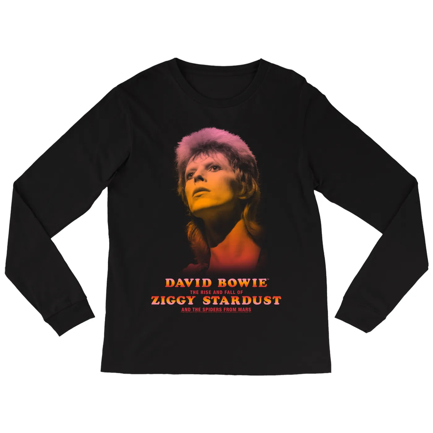 David Bowie Long Sleeve Shirt | The Rise And Fall Of Ziggy Stardust And The Spiders From Mars Ombre Image (Merchbar Exclusive) David Bowie Shirt
