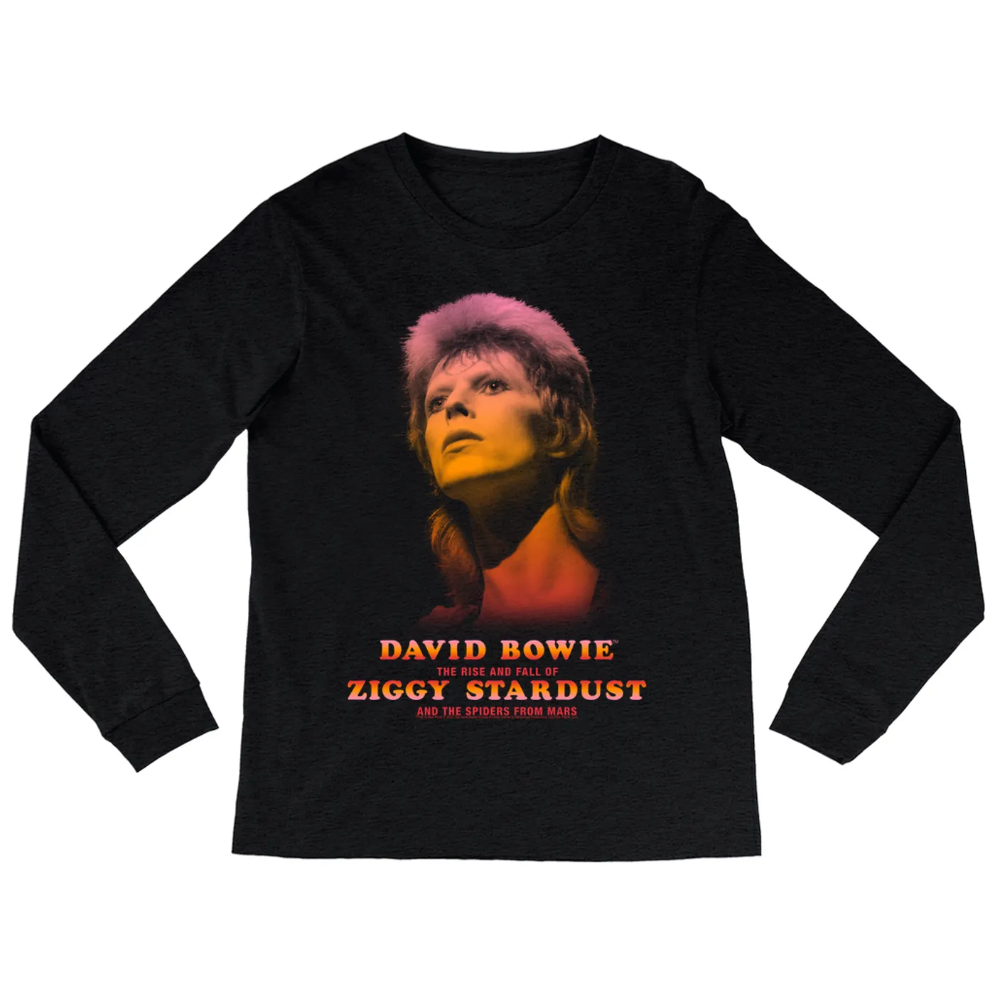 David Bowie Long Sleeve Shirt | The Rise And Fall Of Ziggy Stardust And The Spiders From Mars Ombre Image (Merchbar Exclusive) David Bowie Shirt