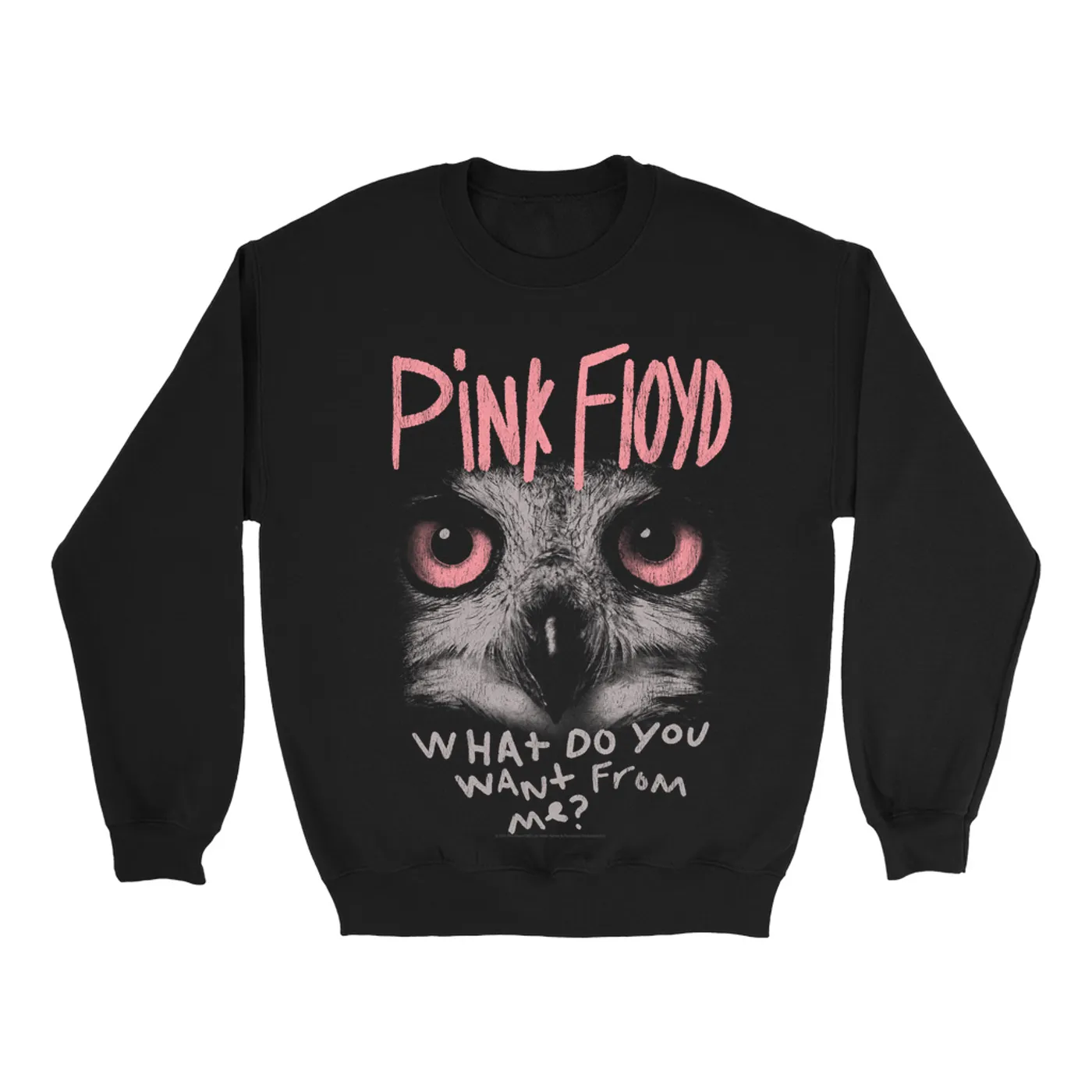Pink Floyd Sweatshirt | What Do You Want From Me Design Distressed Pink Floyd Sweatshirt (Merchbar Exclusive)