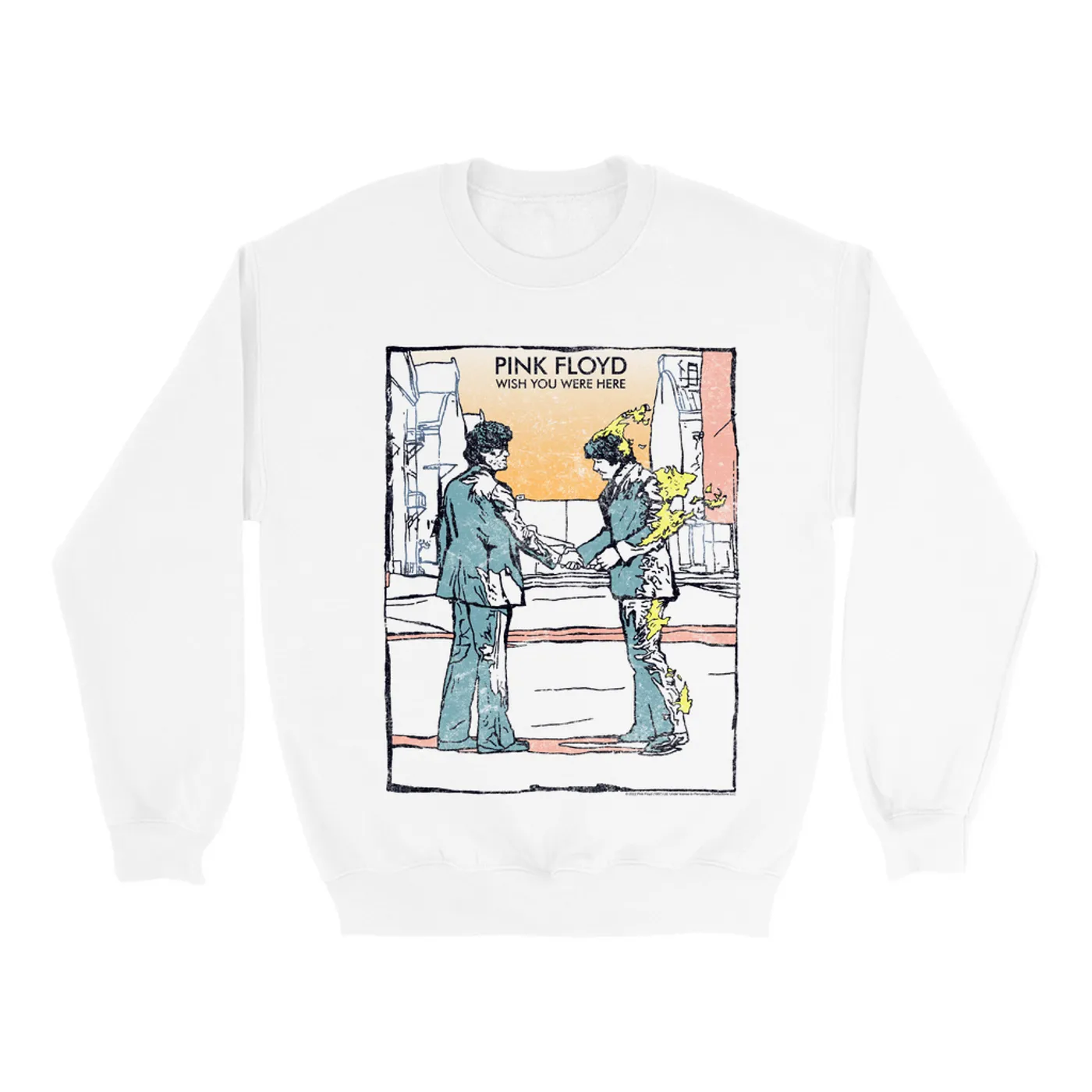 Pink Floyd Sweatshirt | Watercolor Wish You Were Here Pink Floyd Sweatshirt