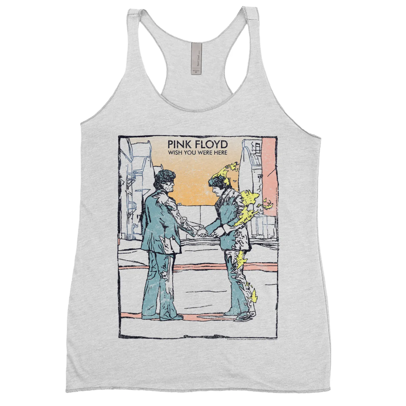 Pink Floyd Ladies' Tank Top | Watercolor Wish You Were Here Pink Floyd Shirt