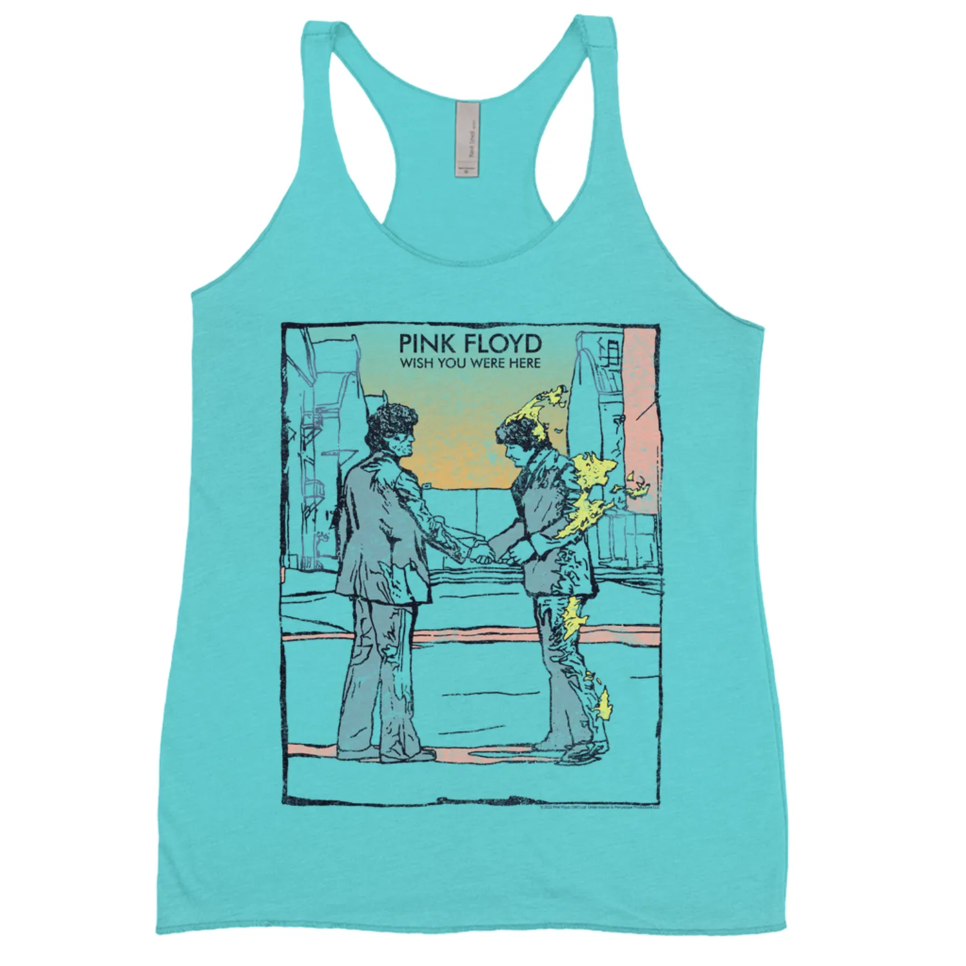 Pink Floyd Ladies' Tank Top | Watercolor Wish You Were Here Pink Floyd Shirt