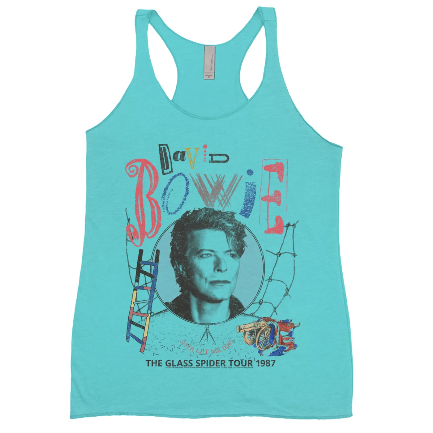 David Bowie Ladies' Tank Top | Never Let Me Down The Glass Spider Tour 1987 Distressed David Bowie Shirt