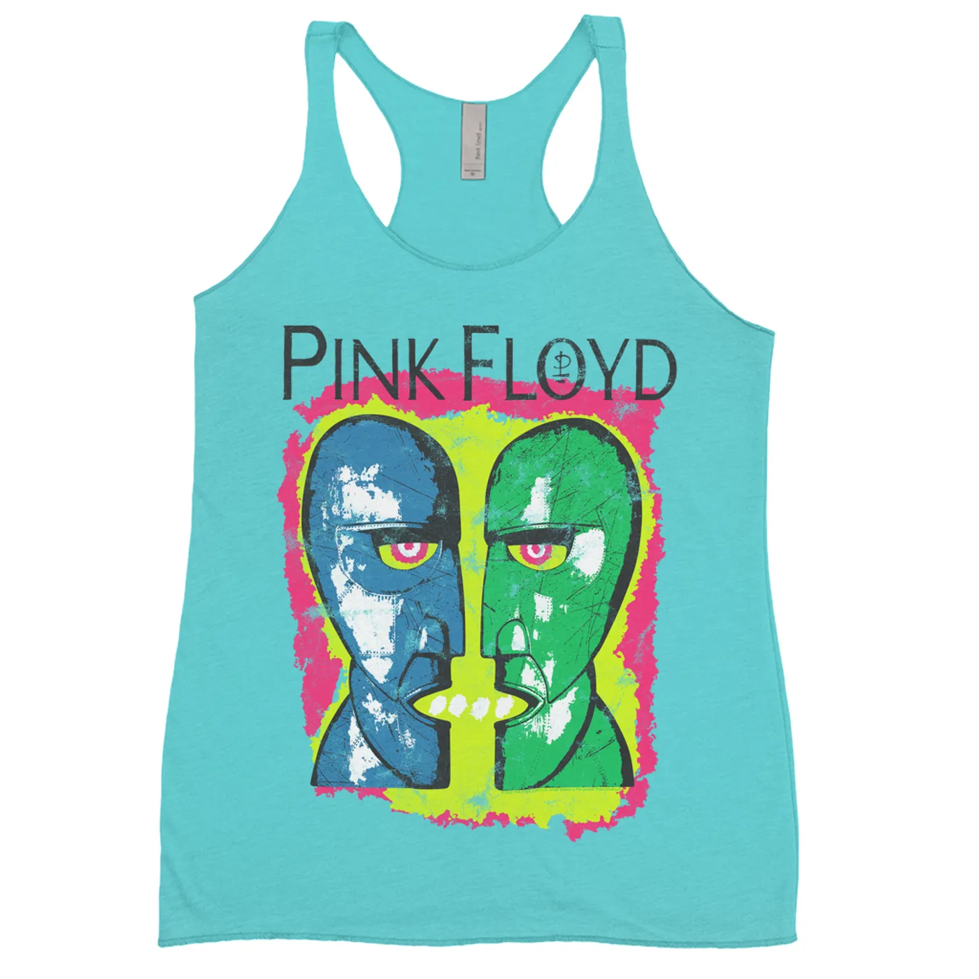 Pink Floyd Ladies' Tank Top | Neon Sketched Metal Heads Distressed (Merchbar Exclusive) Pink Floyd Shirt
