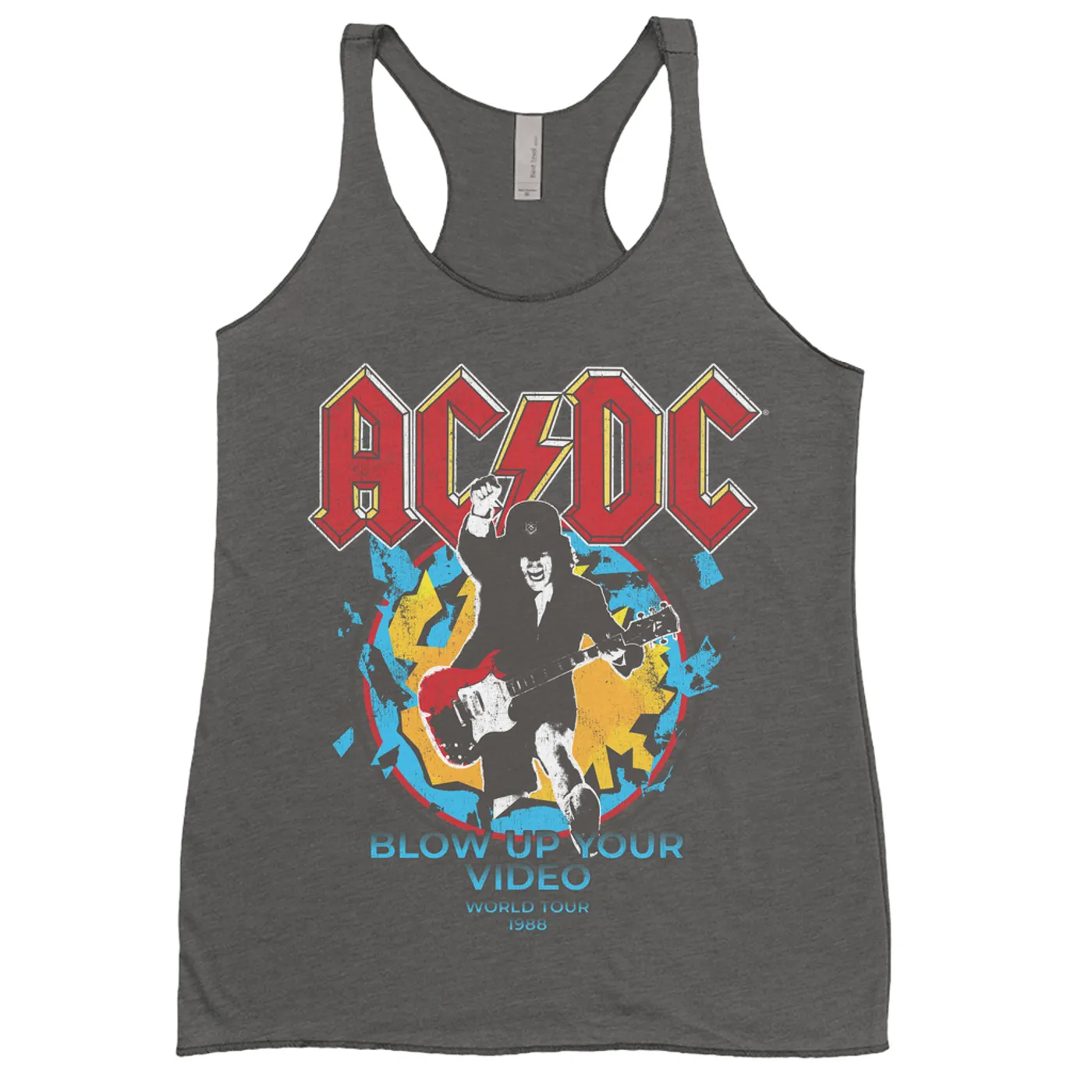 AC/DC Ladies' Tank Top | Blow Up Your Video World Tour 1988 Distressed (Merchbar Exclusive) ACDC Shirt