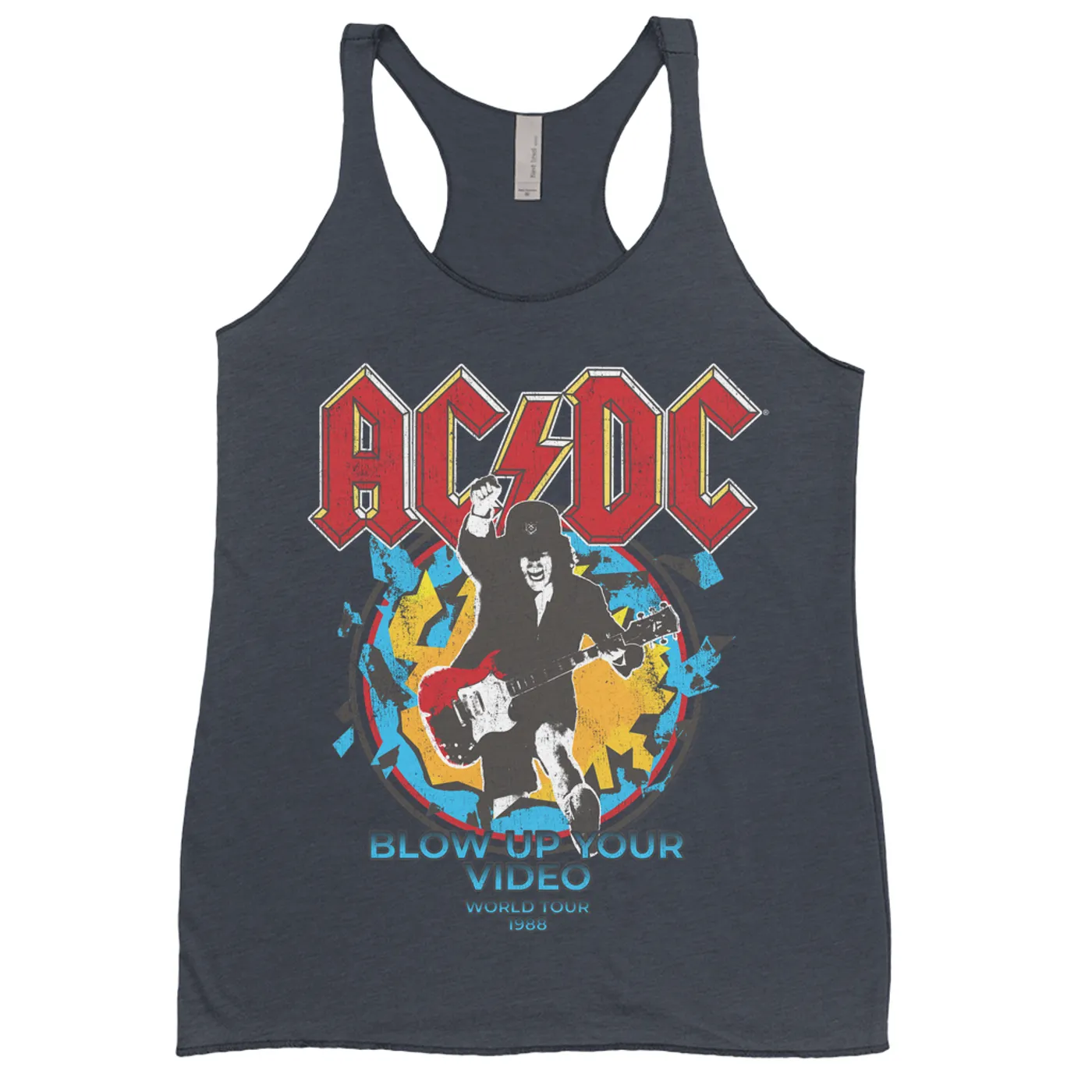 AC/DC Ladies' Tank Top | Blow Up Your Video World Tour 1988 Distressed (Merchbar Exclusive) ACDC Shirt