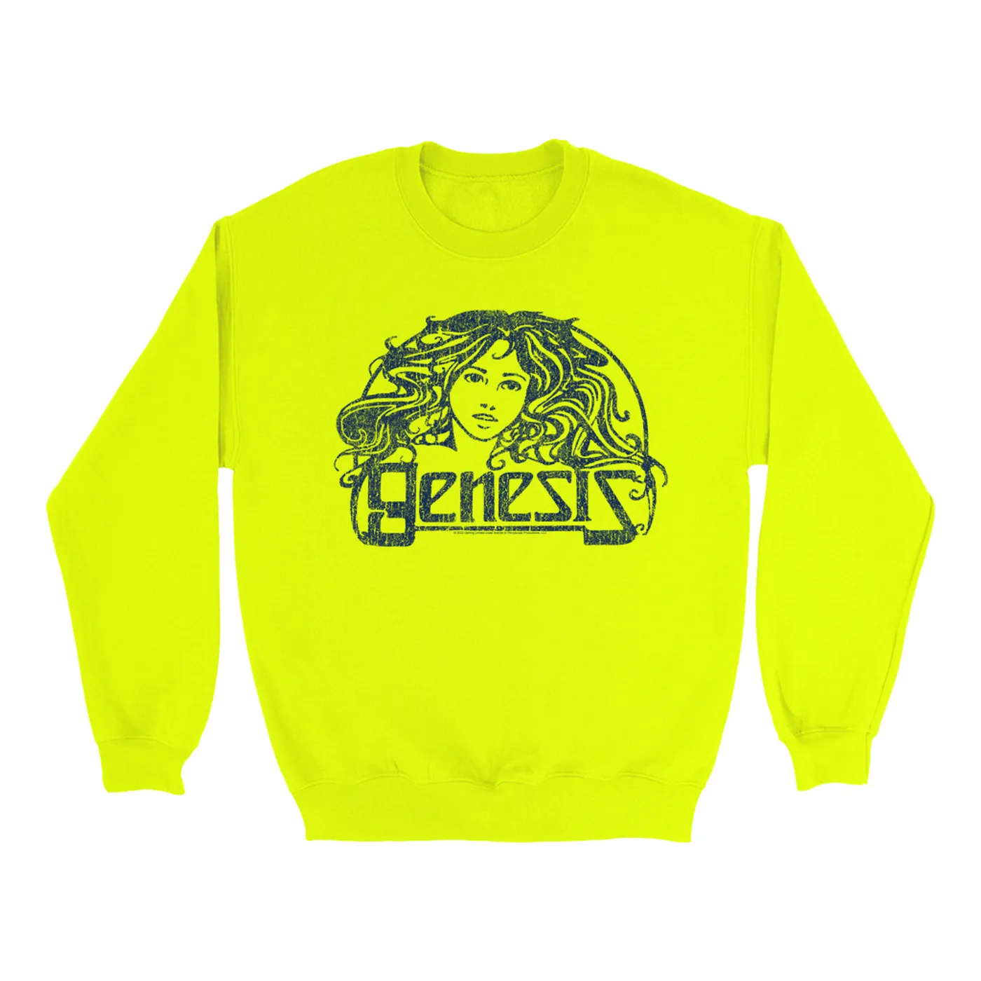 Genesis Bright Colored Sweatshirt | Navy Vintage Art Nouveau Logo Distressed (Merchbar Exclusive) Genesis Sweatshirt