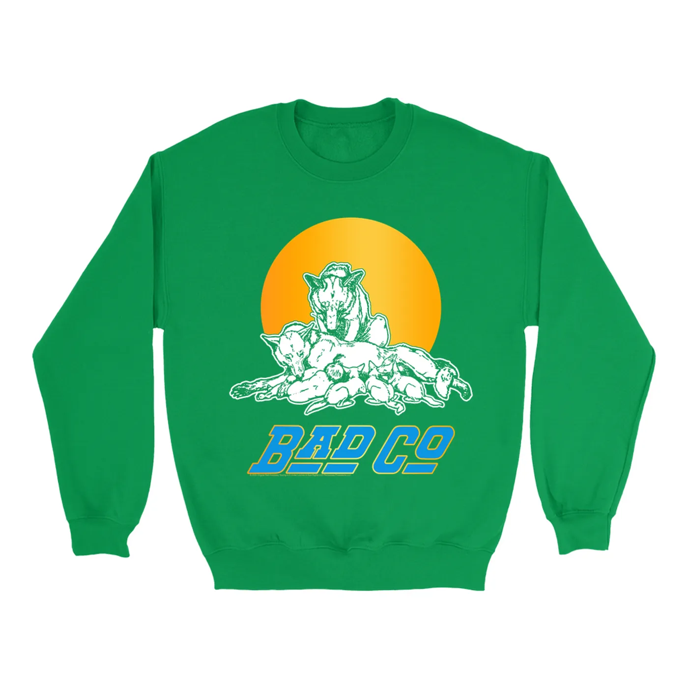 Bad Company Bright Colored Sweatshirt | Run With The Pack Retro Sun Bad Company Sweatshirt