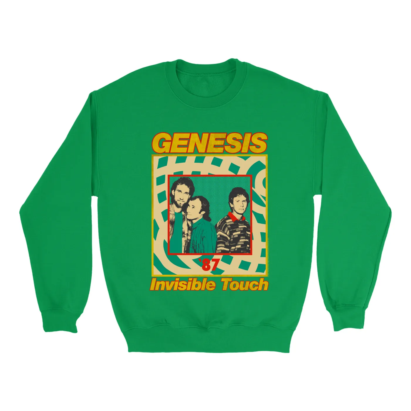 Genesis Bright Colored Sweatshirt | Invisible Touch '87 Retro Tour Image Genesis Sweatshirt