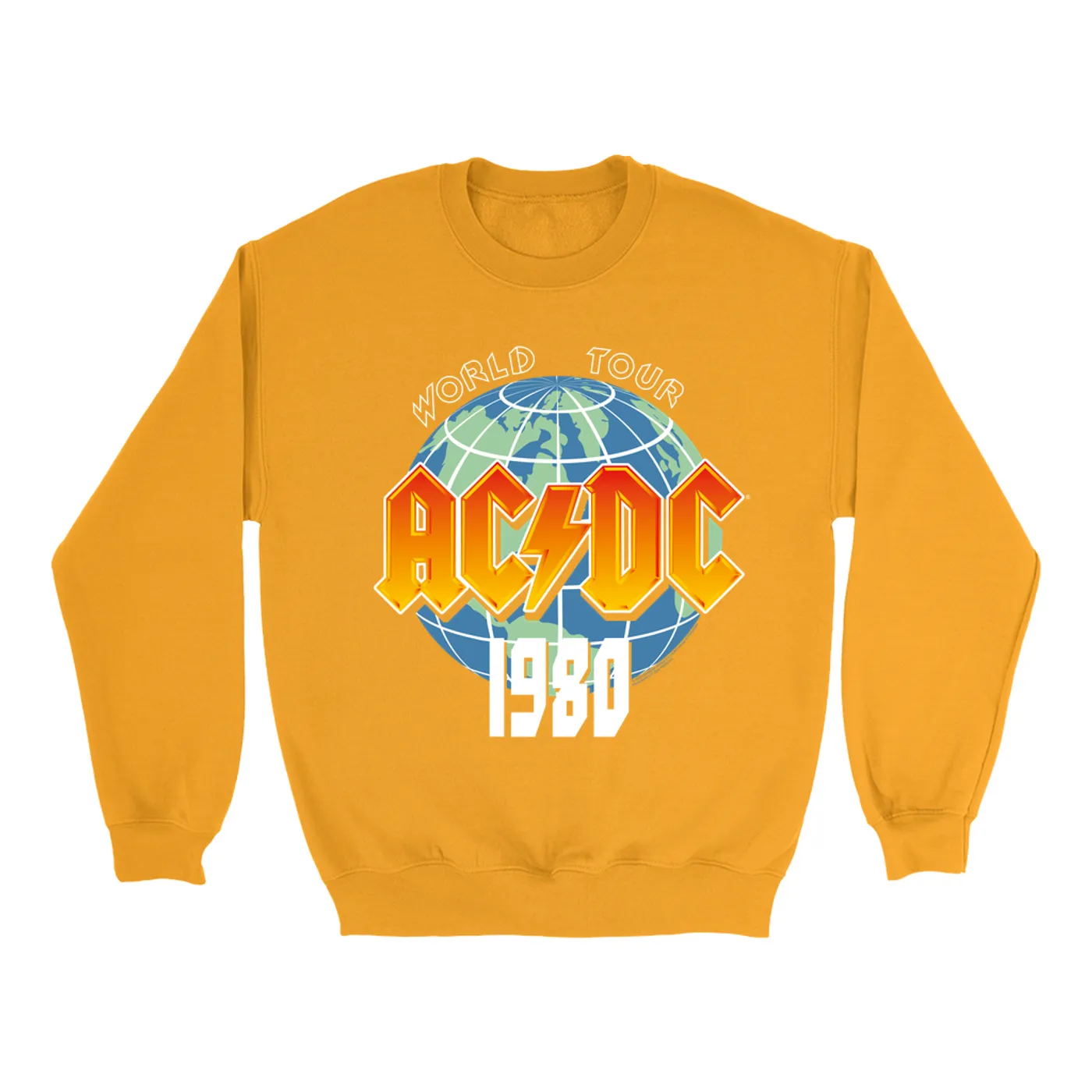 AC/DC Bright Colored Sweatshirt | 1980 Globe World Tour ACDC Sweatshirt