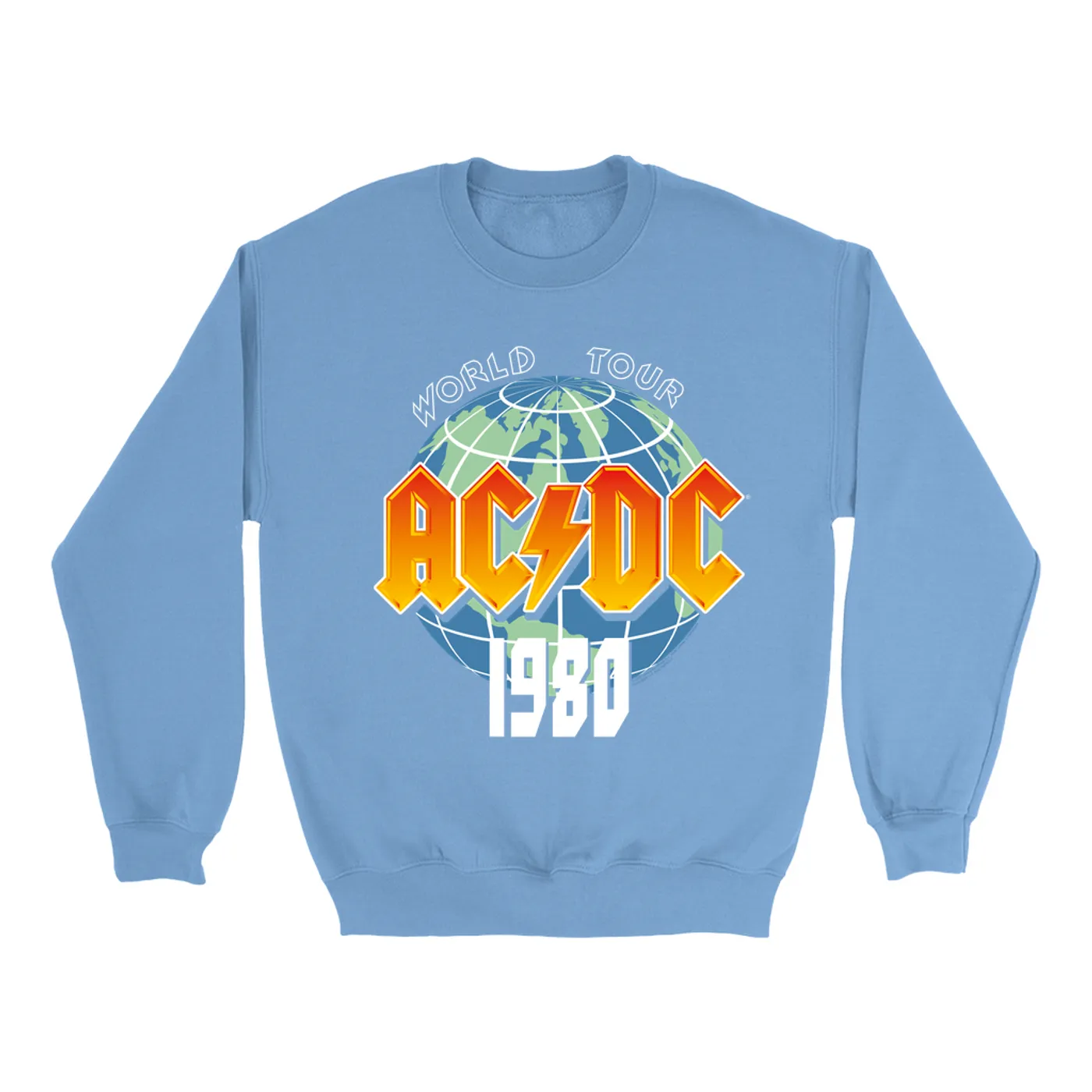 AC/DC Bright Colored Sweatshirt | 1980 Globe World Tour ACDC Sweatshirt