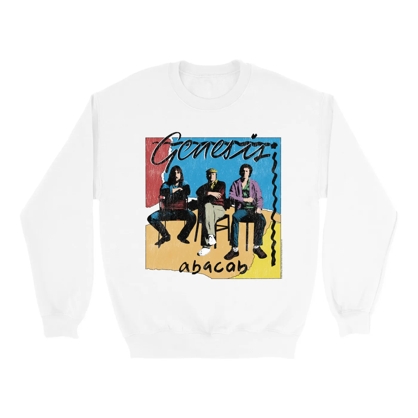 Genesis Sweatshirt | Abacab Album Retro Image Distressed Genesis Sweatshirt
