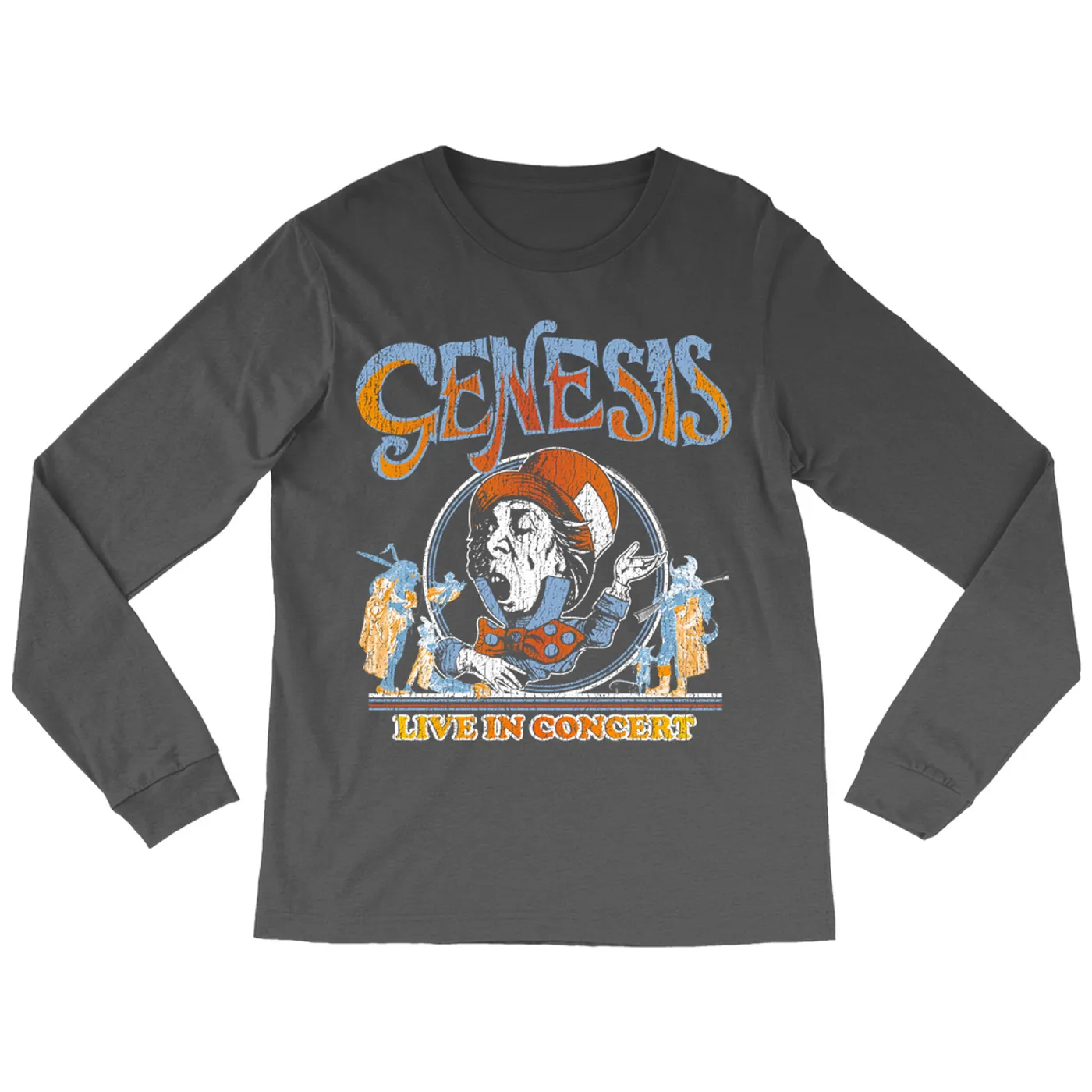 Genesis Long Sleeve Shirt | Mad Hatter Concert Tour Distressed Genesis Shirt