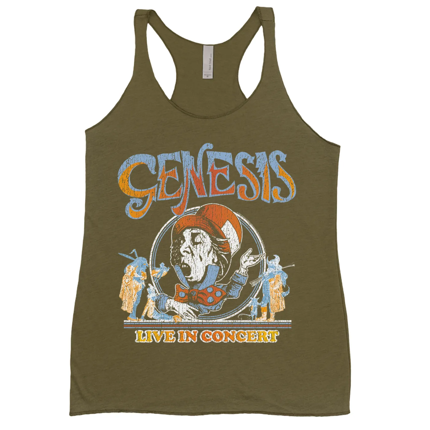 Genesis Ladies' Tank Top | Mad Hatter Concert Tour Distressed Genesis Shirt