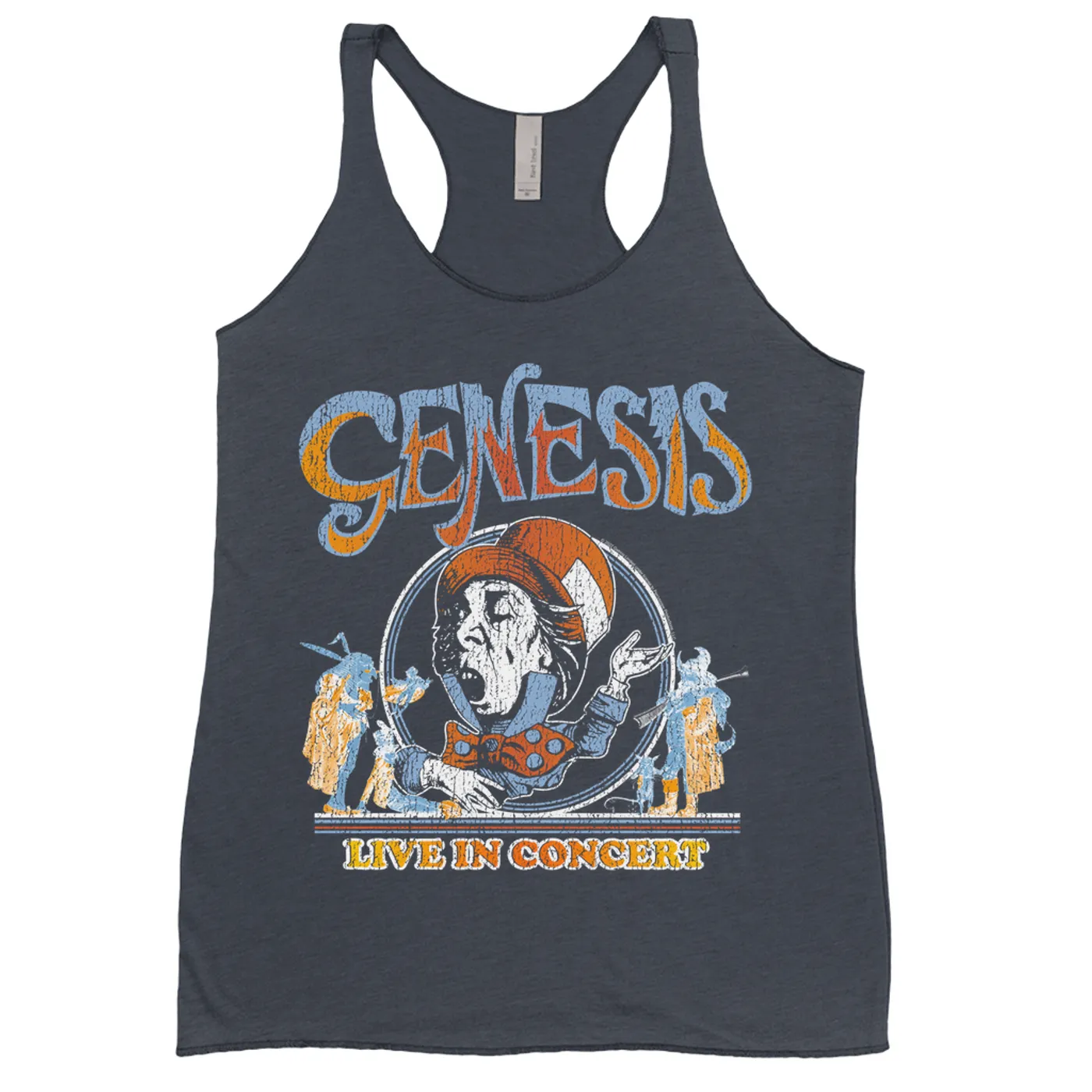 Genesis Ladies' Tank Top | Mad Hatter Concert Tour Distressed Genesis Shirt