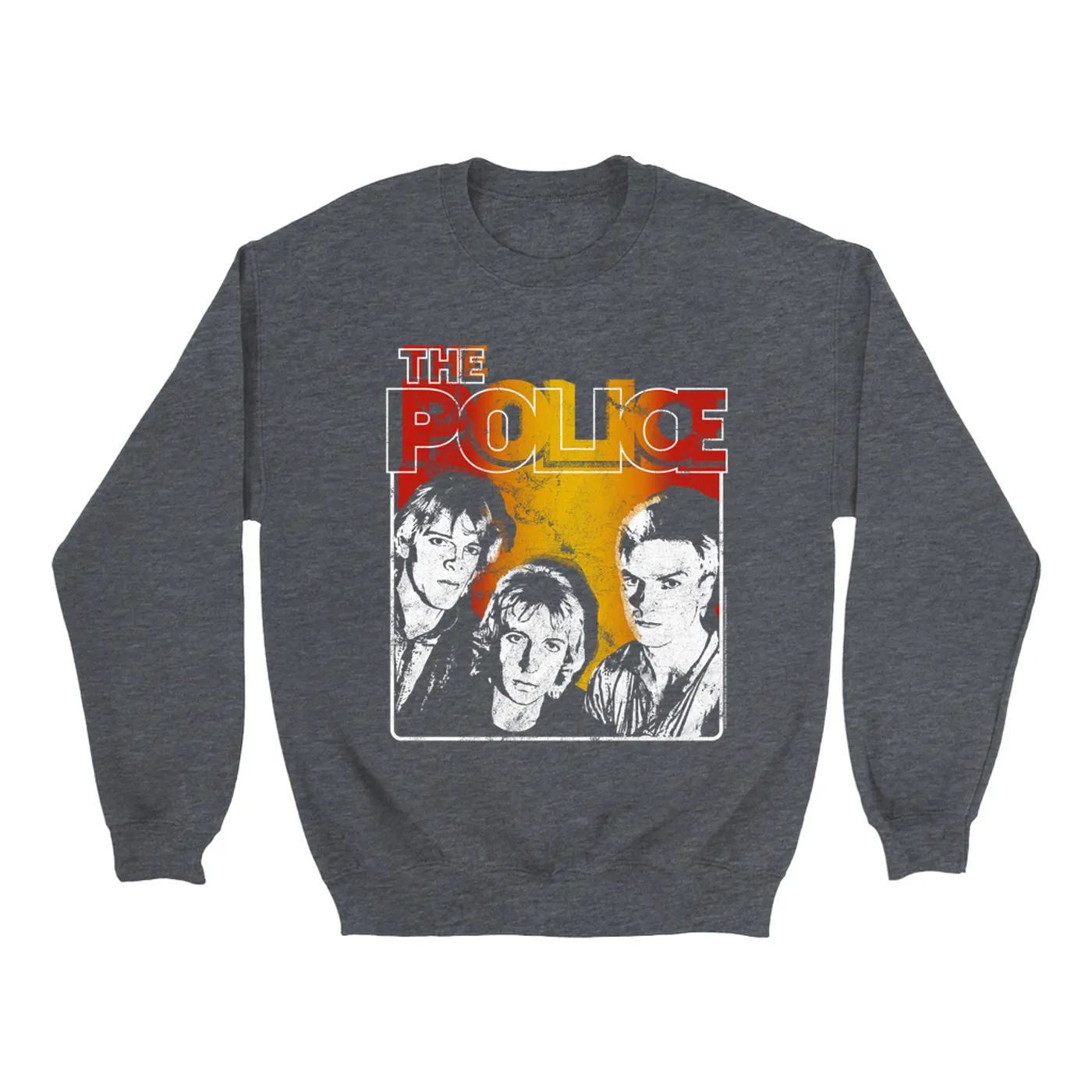 The Police Sweatshirt | Outlandos Ombre Trio Distressed (Merchbar Exclusive) The Police Sweatshirt