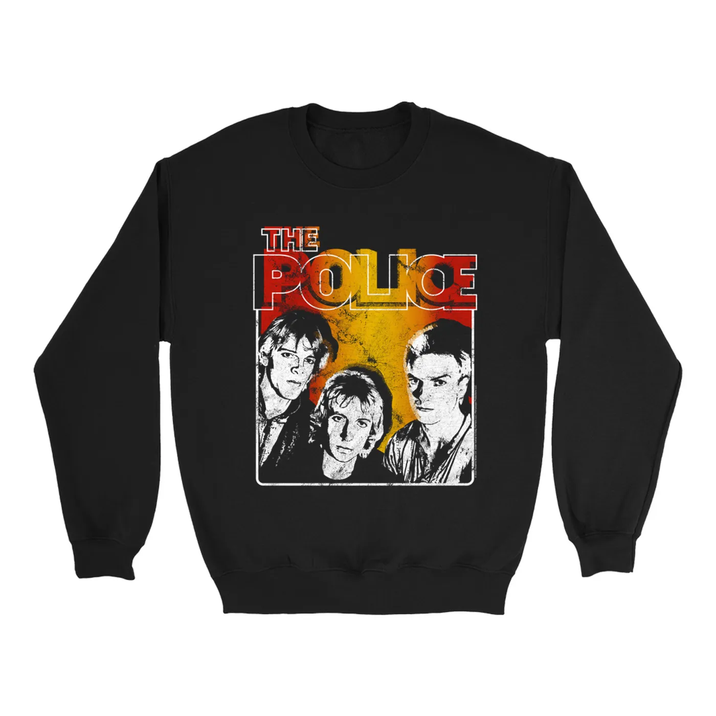 The Police Sweatshirt | Outlandos Ombre Trio Distressed (Merchbar Exclusive) The Police Sweatshirt