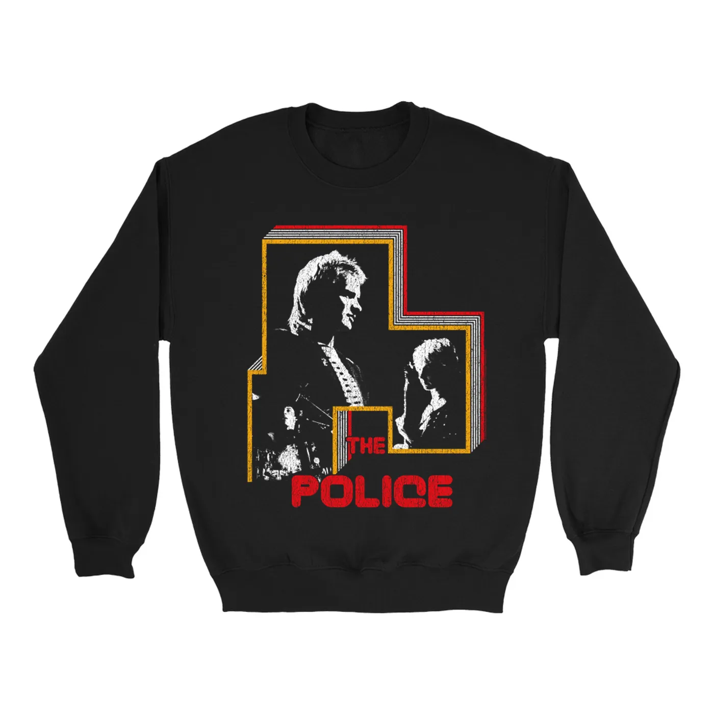 The Police Sweatshirt | Retro Bordered Shadow Live In Concert Distressed (Merchbar Exclusive) The Police Sweatshirt