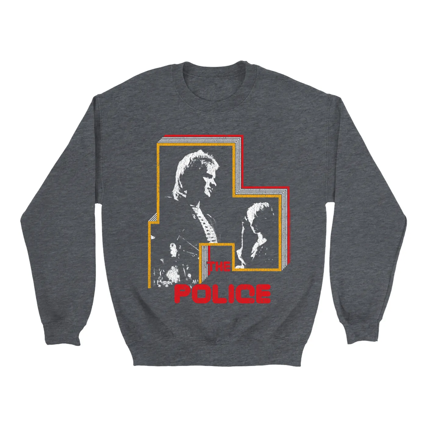 The Police Sweatshirt | Retro Bordered Shadow Live In Concert Distressed (Merchbar Exclusive) The Police Sweatshirt