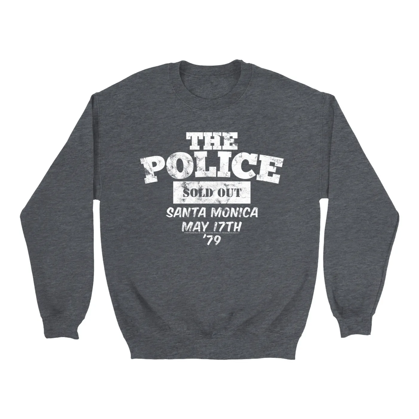 The Police Sweatshirt | 1979 Santa Monica Sold Out Concert Distressed (Merchbar Exclusive) The Police Sweatshirt