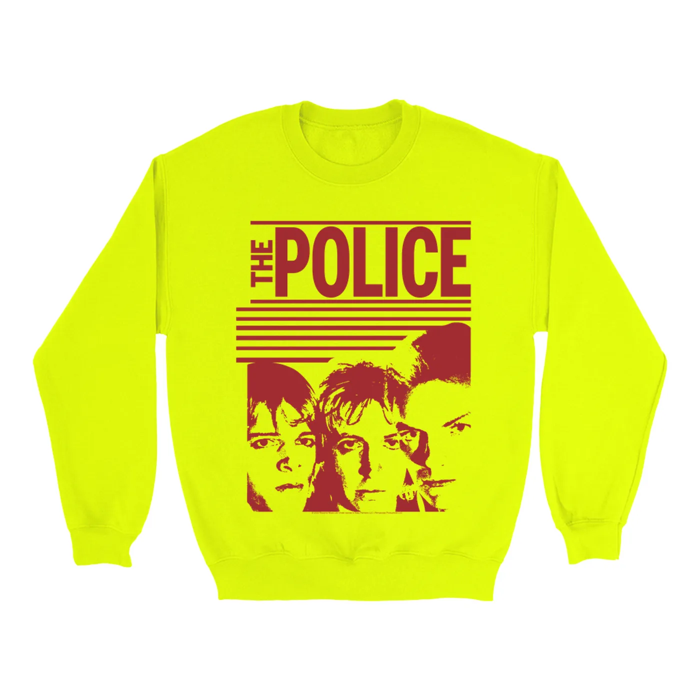 The Police Bright Colored Sweatshirt | Red Outlandos D'Amour Album Design (Merchbar Exclusive) The Police Sweatshirt