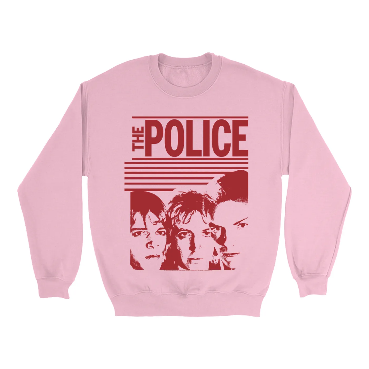 The Police Bright Colored Sweatshirt | Red Outlandos D'Amour Album Design (Merchbar Exclusive) The Police Sweatshirt