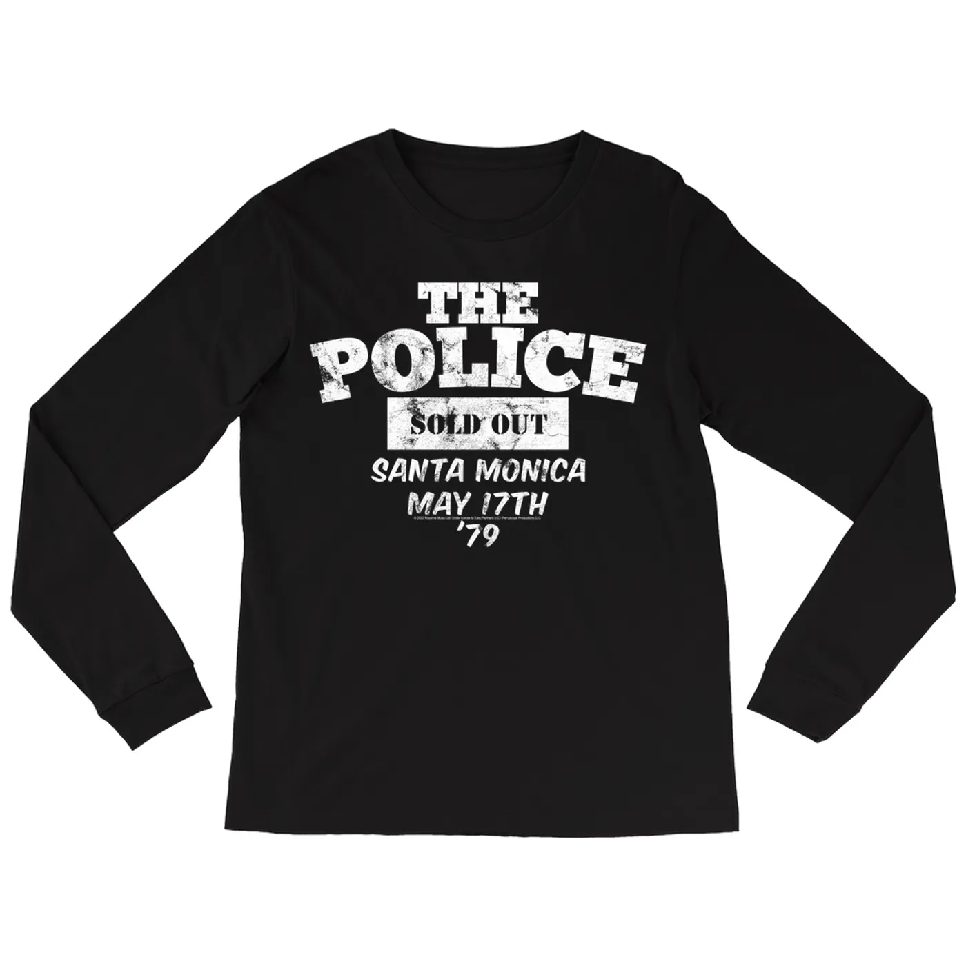 The Police Long Sleeve Shirt | 1979 Santa Monica Sold Out Concert Distressed (Merchbar Exclusive) The Police Shirt