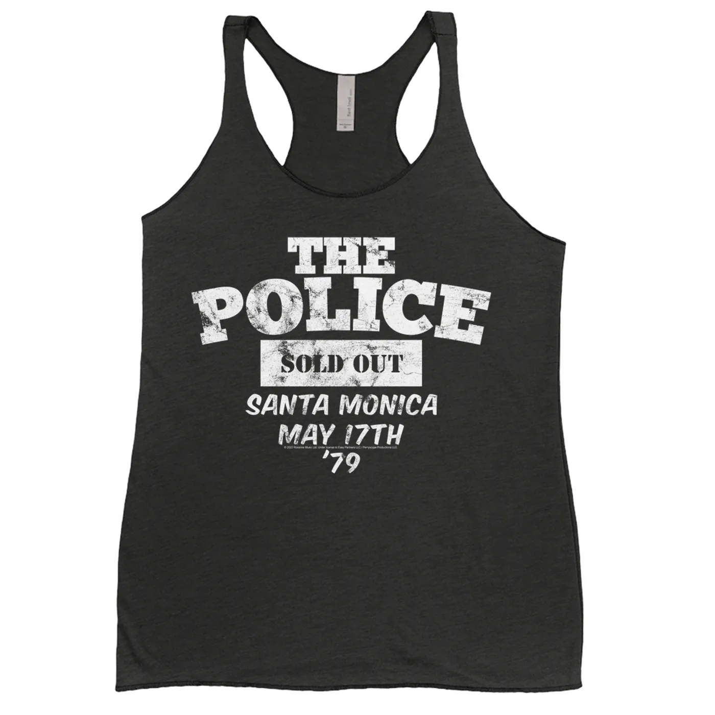 The Police Ladies' Tank Top | 1979 Santa Monica Sold Out Concert Distressed (Merchbar Exclusive) The Police Shirt