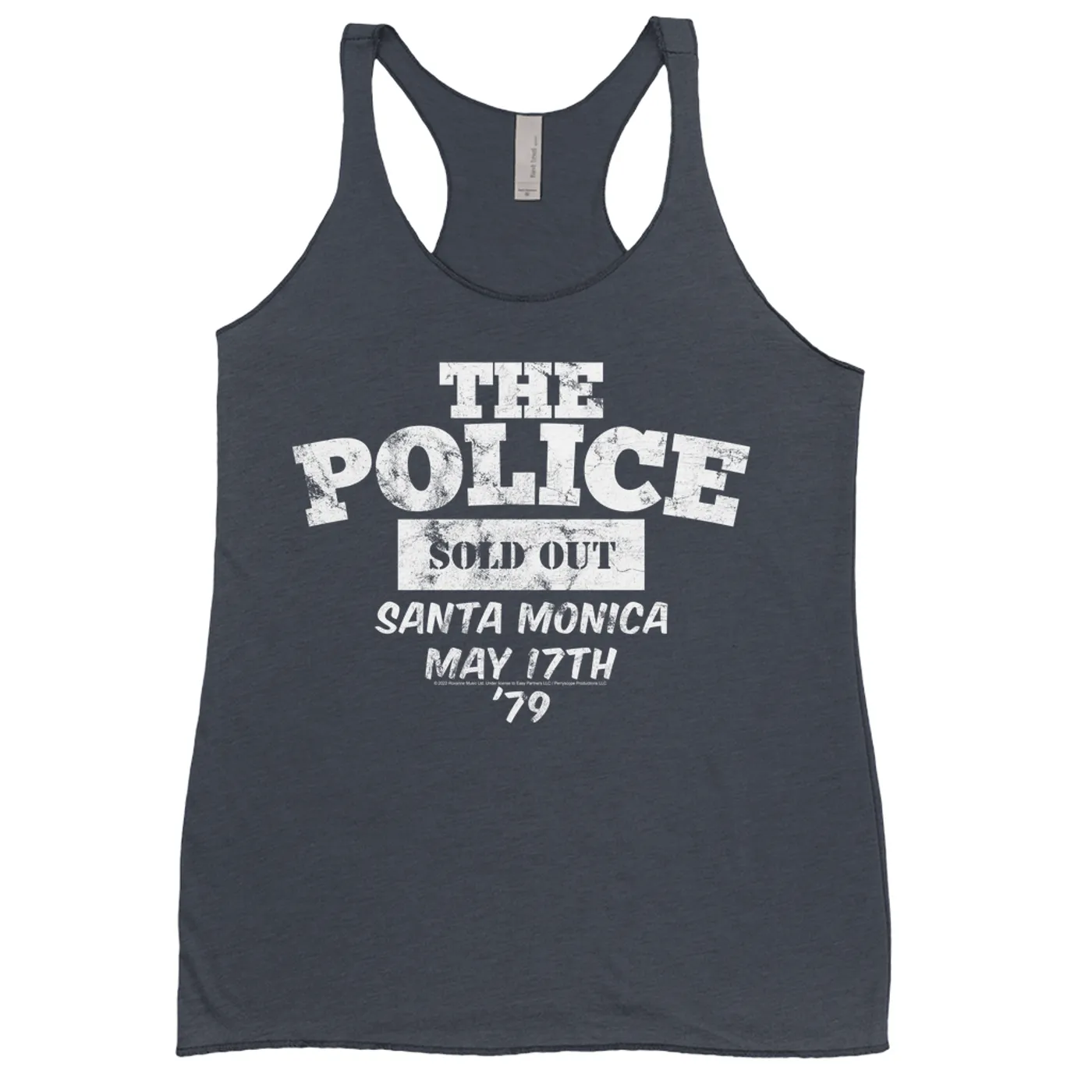 The Police Ladies' Tank Top | 1979 Santa Monica Sold Out Concert Distressed (Merchbar Exclusive) The Police Shirt