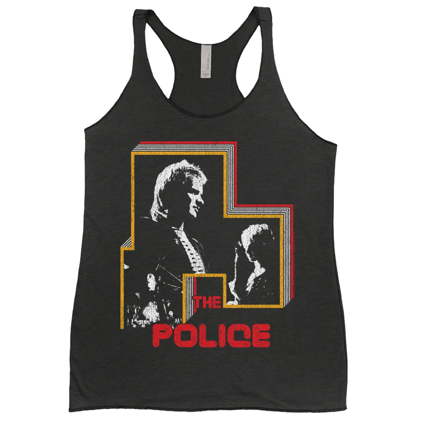 The Police Ladies' Tank Top | Retro Bordered Shadow Live In Concert Distressed (Merchbar Exclusive) The Police Shirt