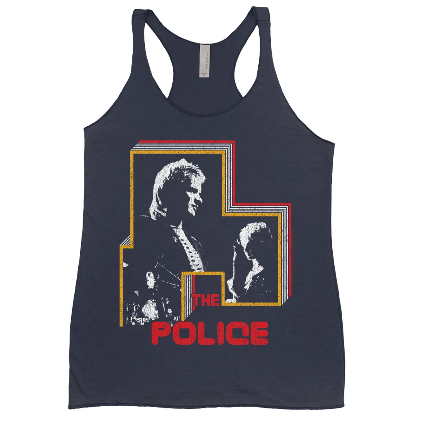 The Police Ladies' Tank Top | Retro Bordered Shadow Live In Concert Distressed (Merchbar Exclusive) The Police Shirt