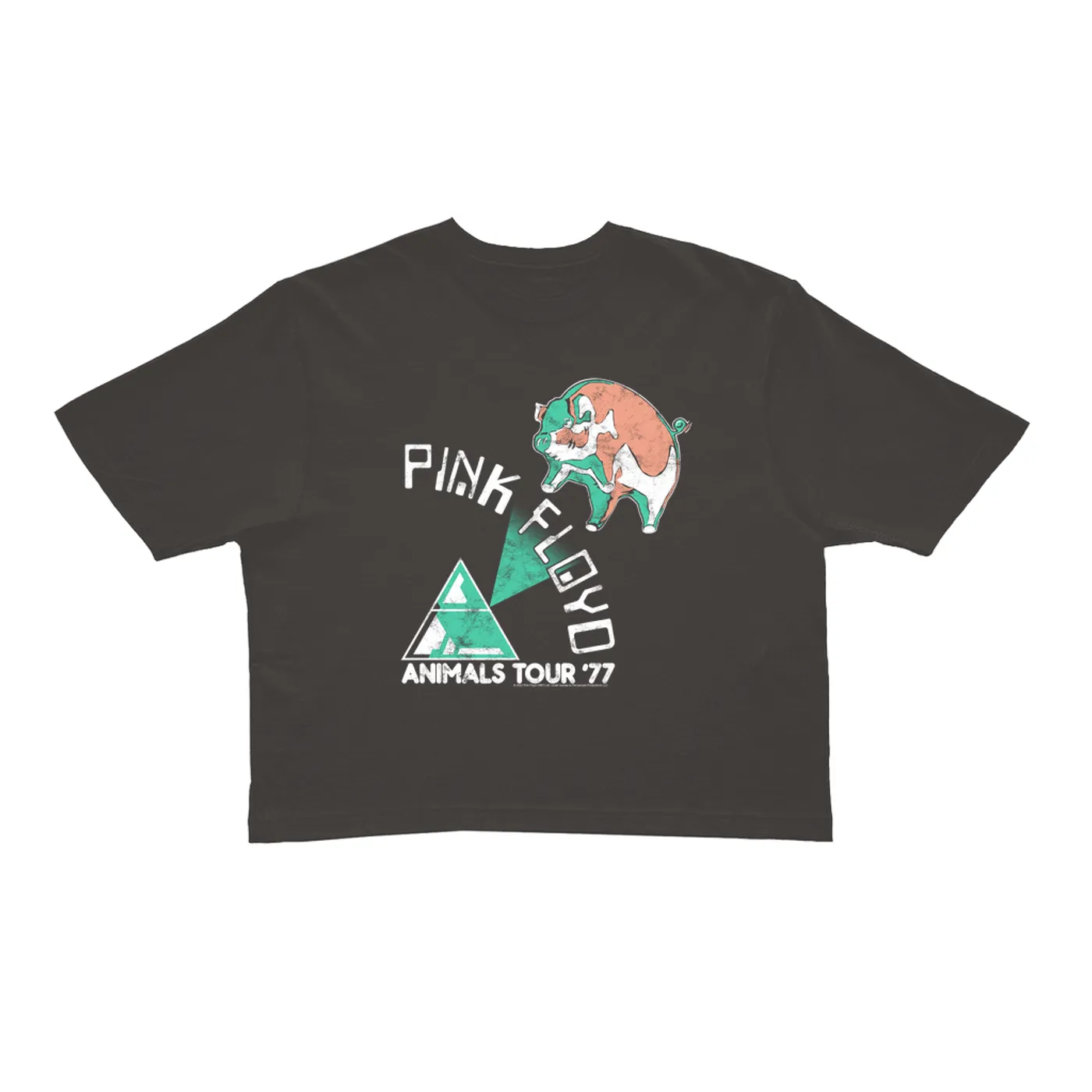 Pink Floyd Ladies' Crop Tee | Pastel Animals '77 Tour (Merchbar Exclusive) Pink Floyd Crop T-shirt