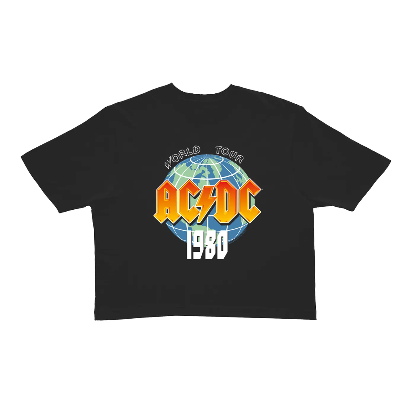 AC/DC Ladies' Crop Tee | 1980 Globe World Tour ACDC Crop T-shirt