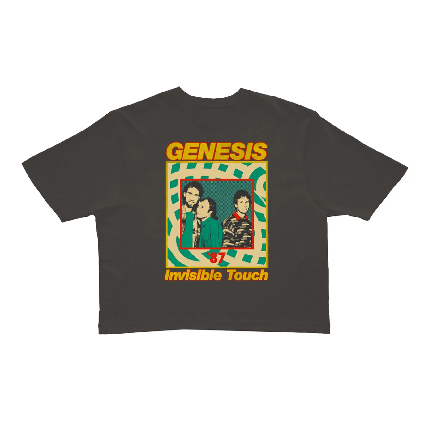Genesis Ladies' Crop Tee | Invisible Touch '87 Retro Tour Image Genesis Crop T-shirt