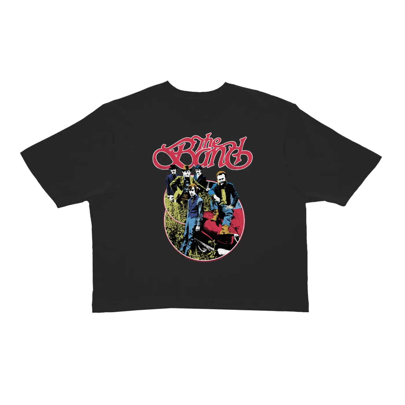 The Band Ladies' Crop Tee | Group Photo Car Design Distressed The Band Crop T-shirt