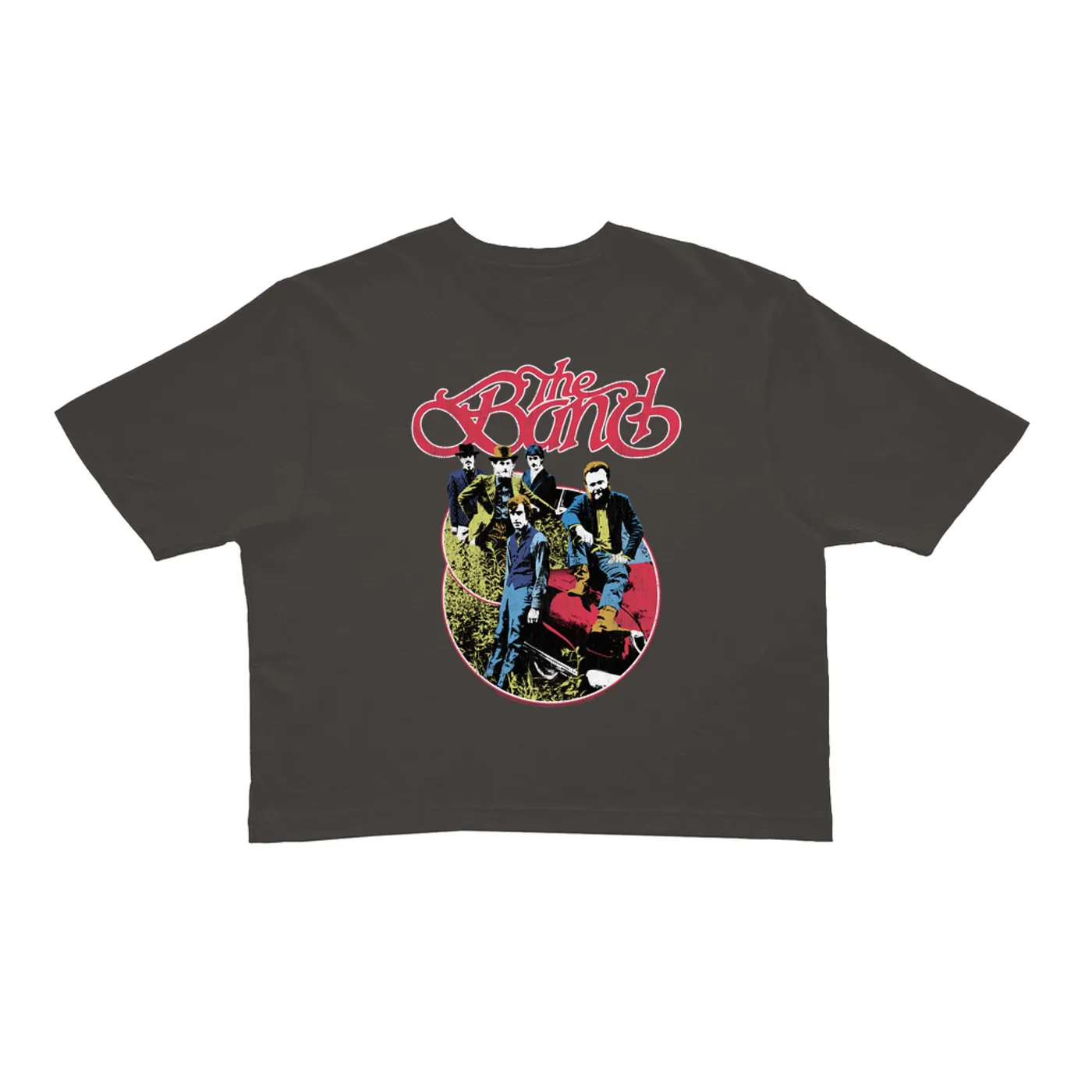 The Band Ladies' Crop Tee | Group Photo Car Design Distressed The Band Crop T-shirt